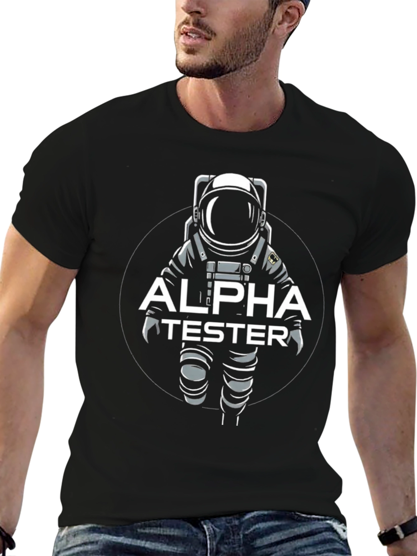 Alpha Tester Astronaut Graphic T-Shirt