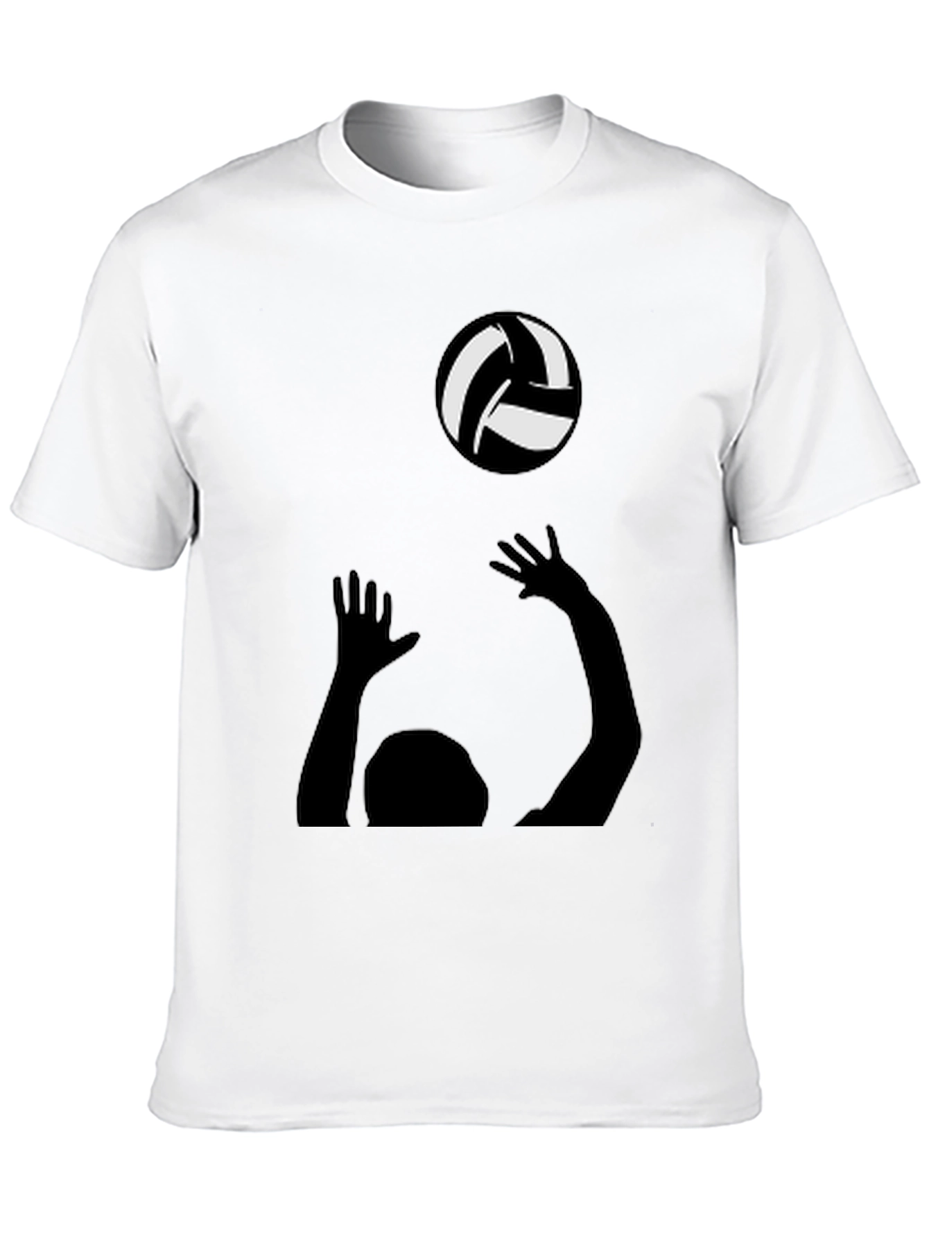 Volleyball Player Graphic Tee - Black Cotton Shirt
