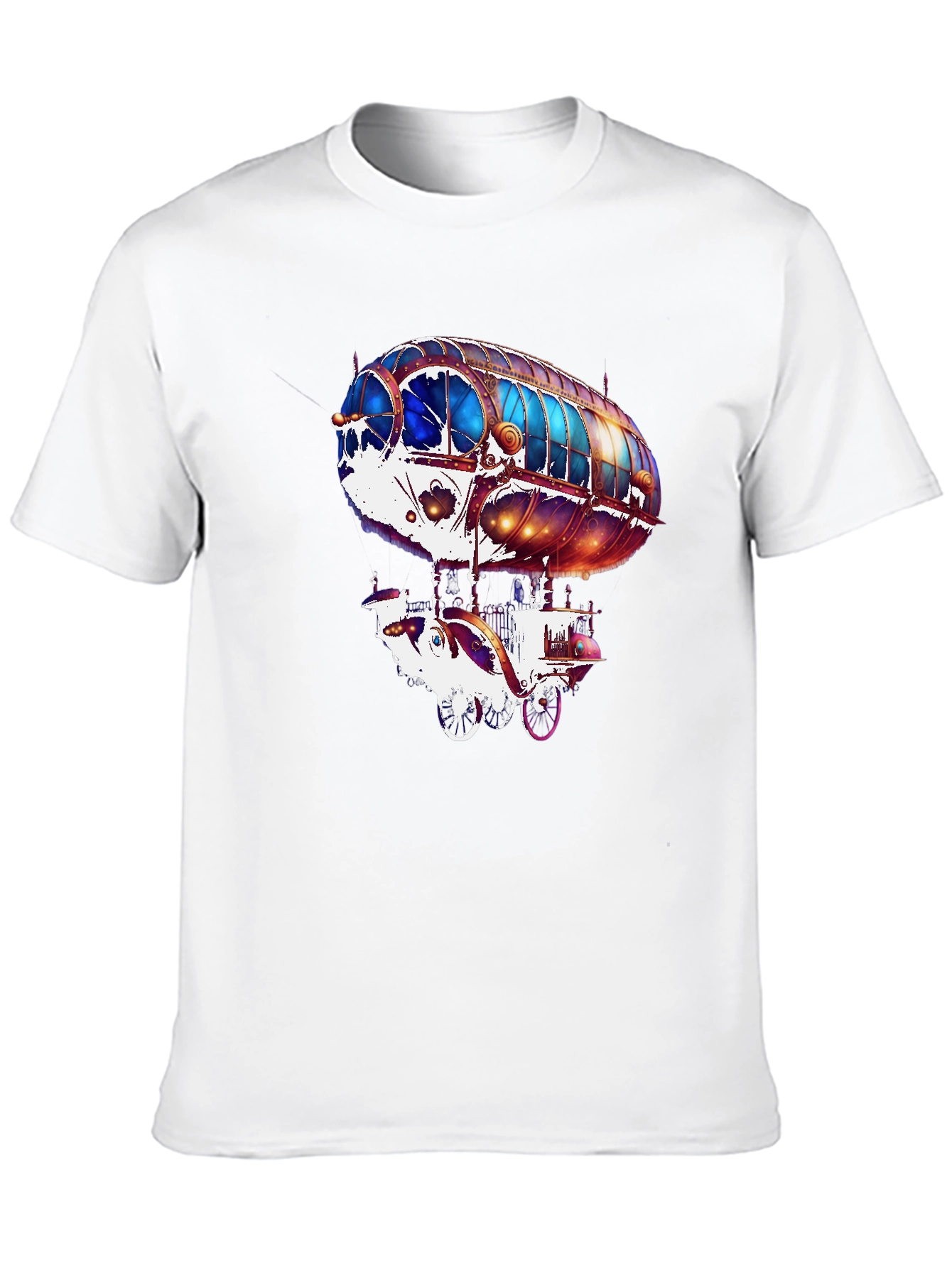 Steampunk Airship Graphic Tee - Black