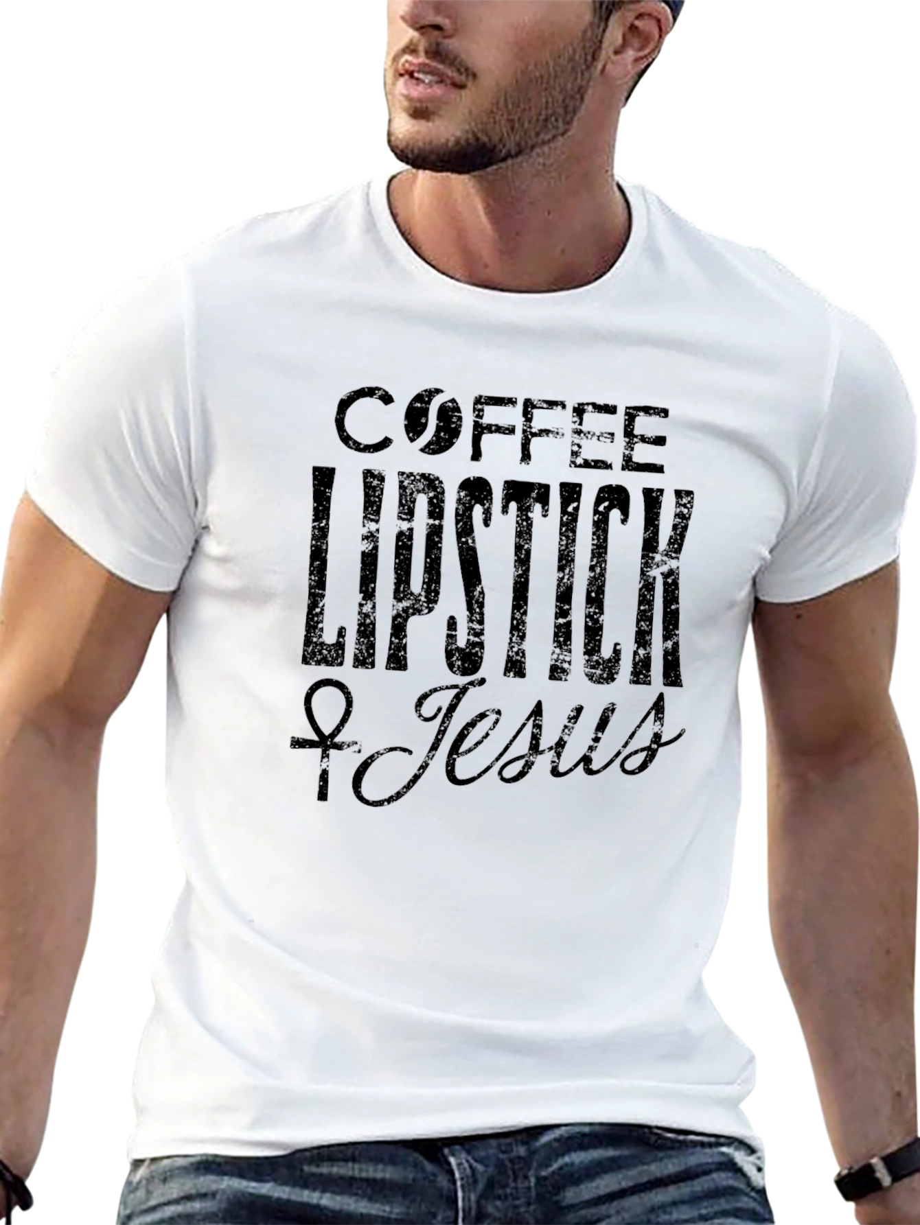 Coffee Lipstick Jesus Graphic Tee