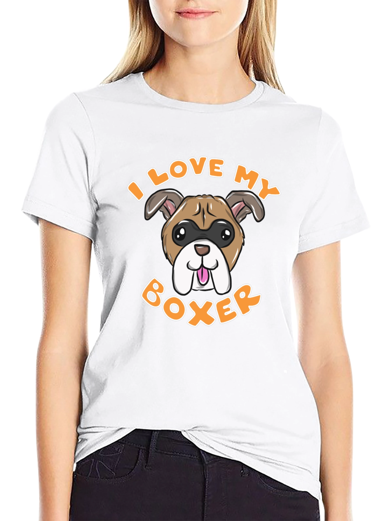 I Love My Boxer Dog Graphic Tee