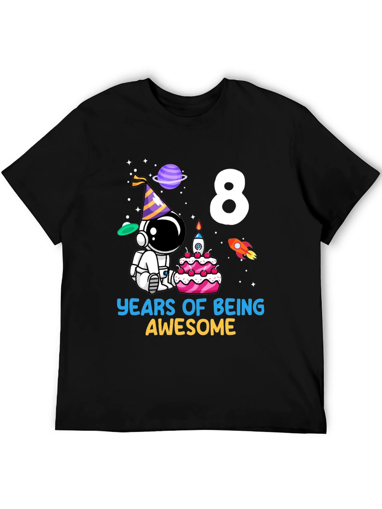 8th Birthday Astronaut Kids T-Shirt