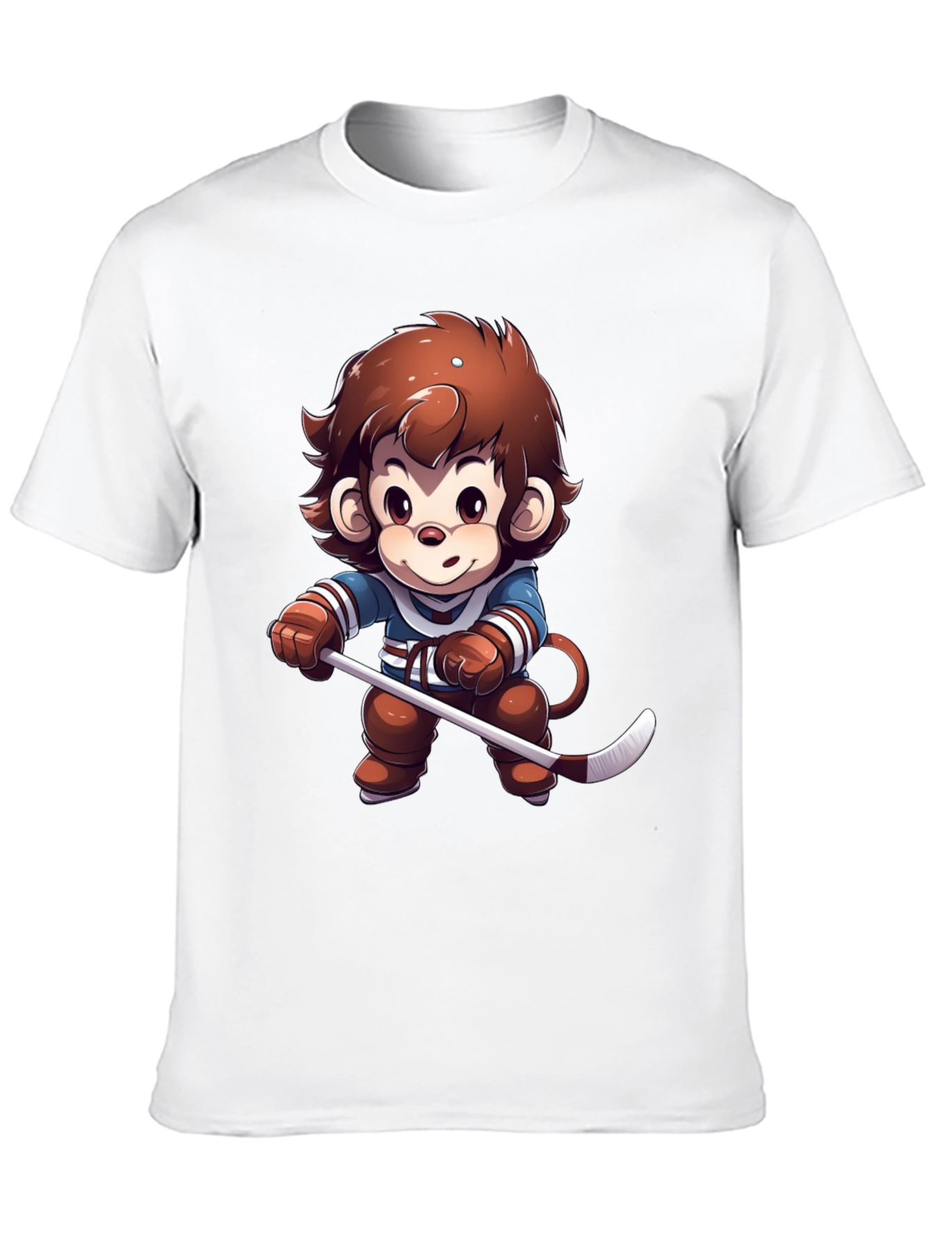Cartoon Monkey Hockey Player T-Shirt