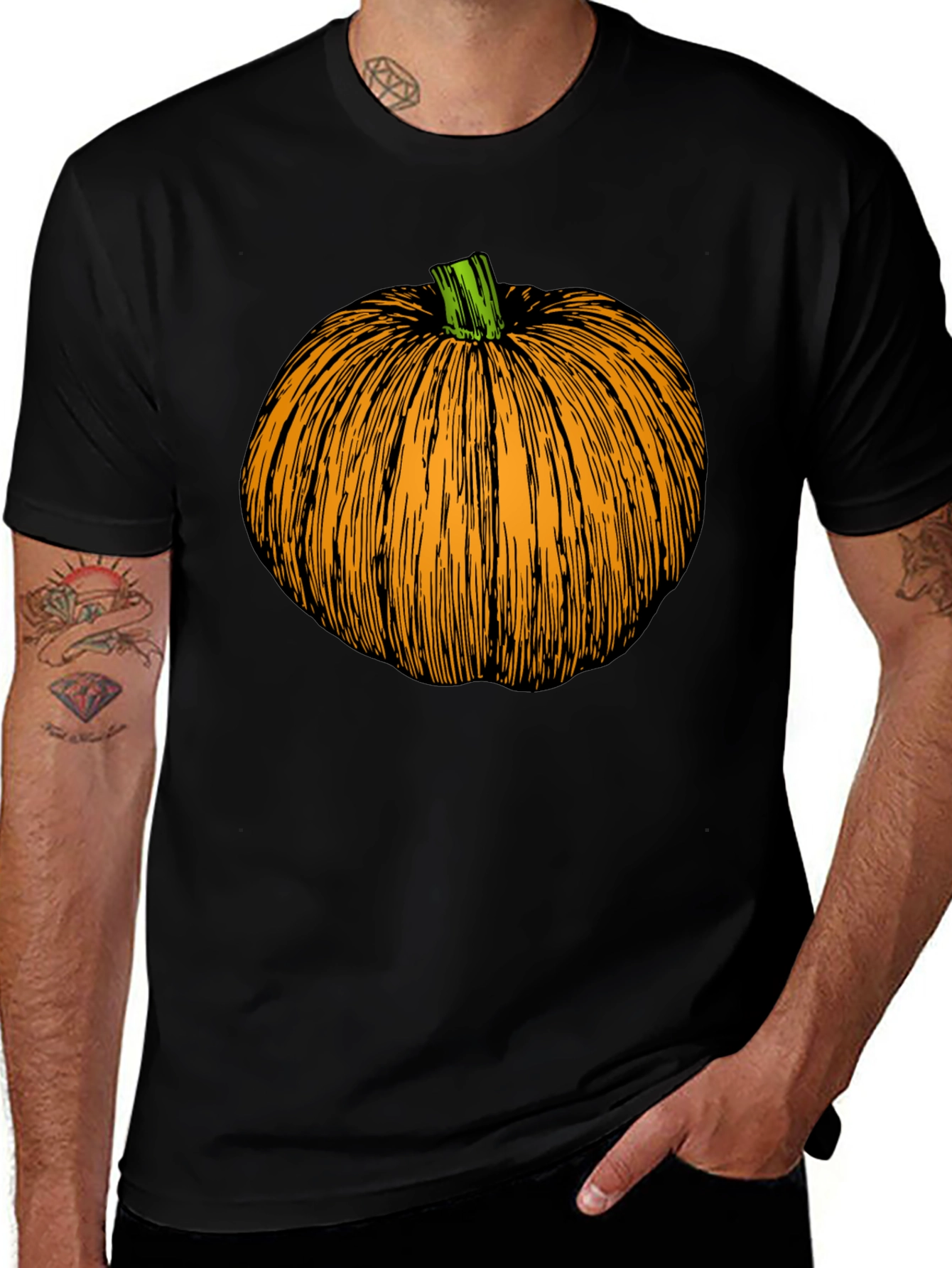 Pumpkin Graphic Black T-Shirt