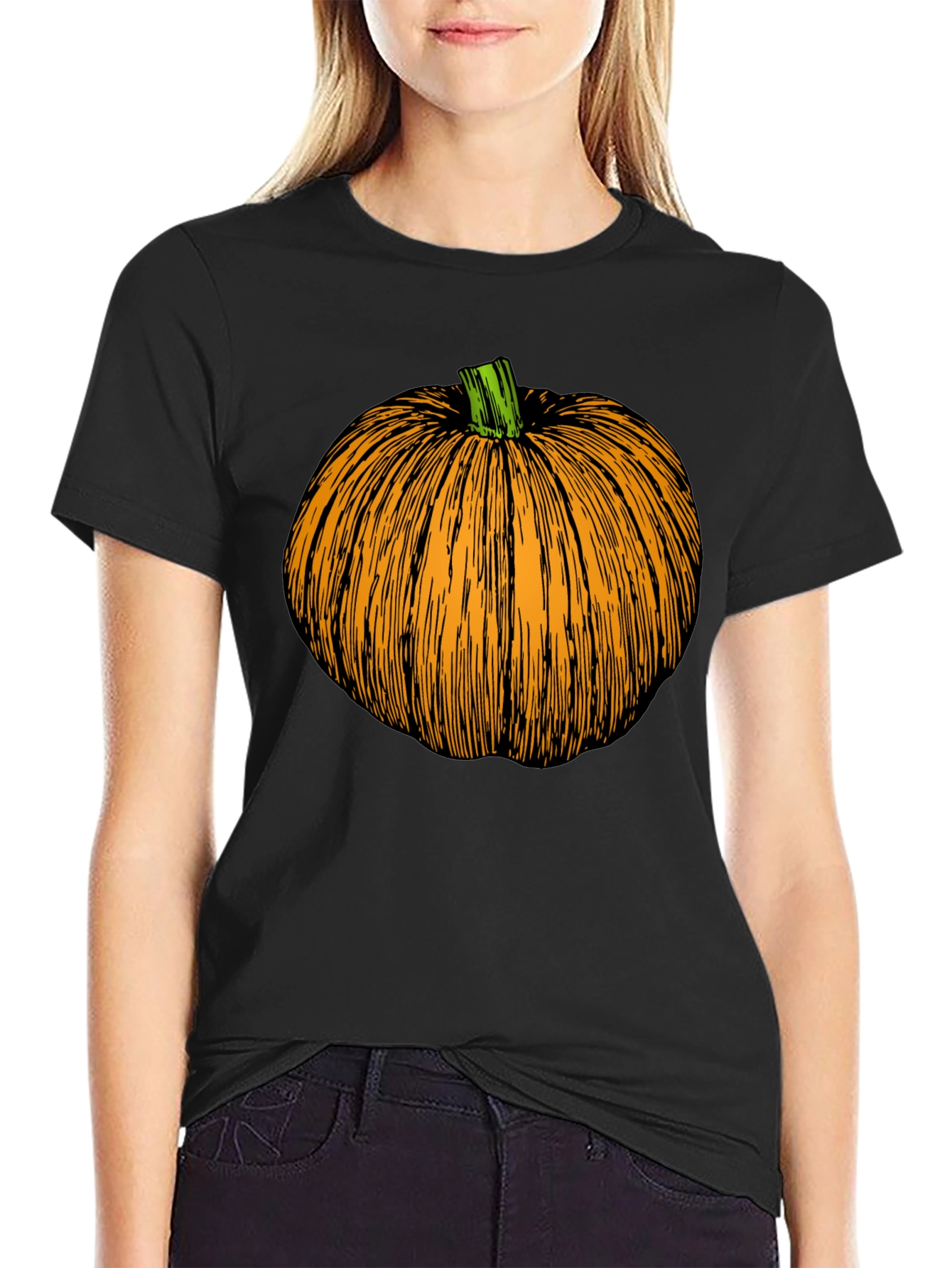 Pumpkin Graphic Black T-Shirt