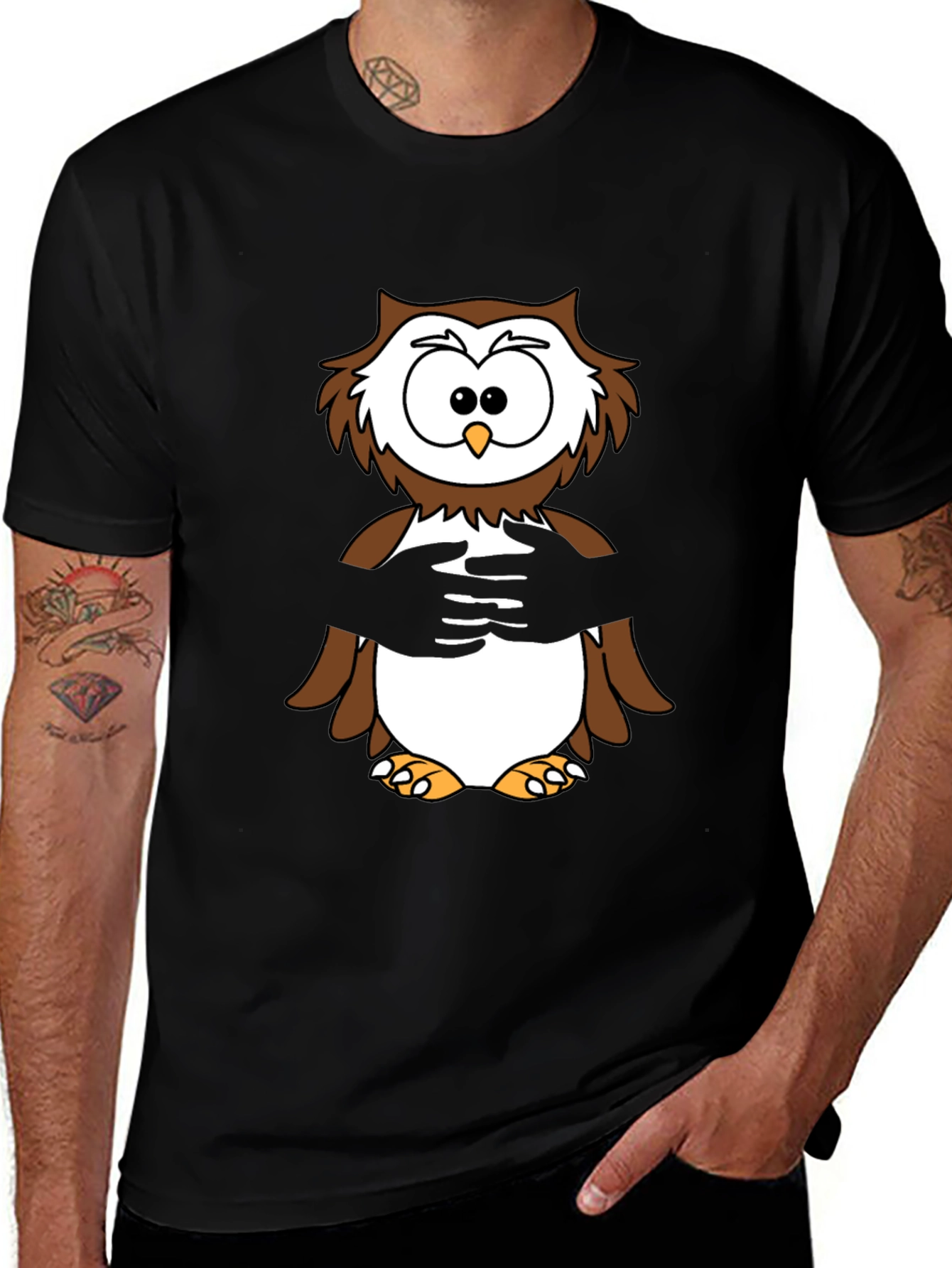 Owl Hug T-Shirt - Cozy & Fun Design