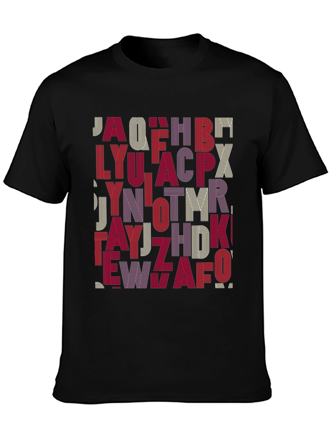 Alphabet Design Tee - Stylish Graphic Print Shirt