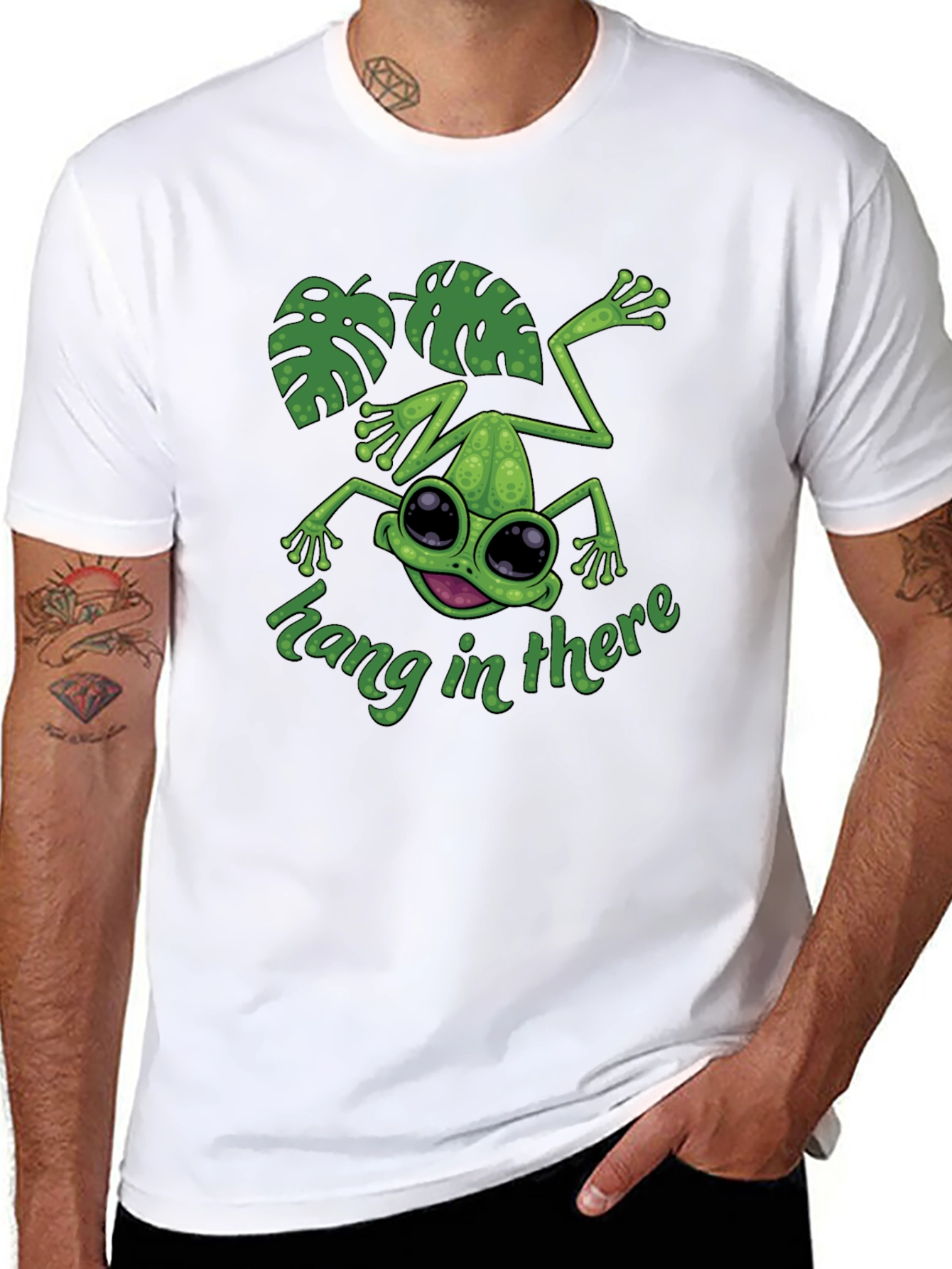 Hang In There Frog T-Shirt - Cute Graphic Tee