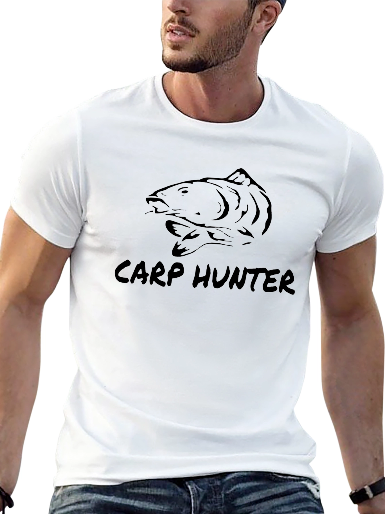 Carp Hunter Black T-Shirt - Fishing Apparel
