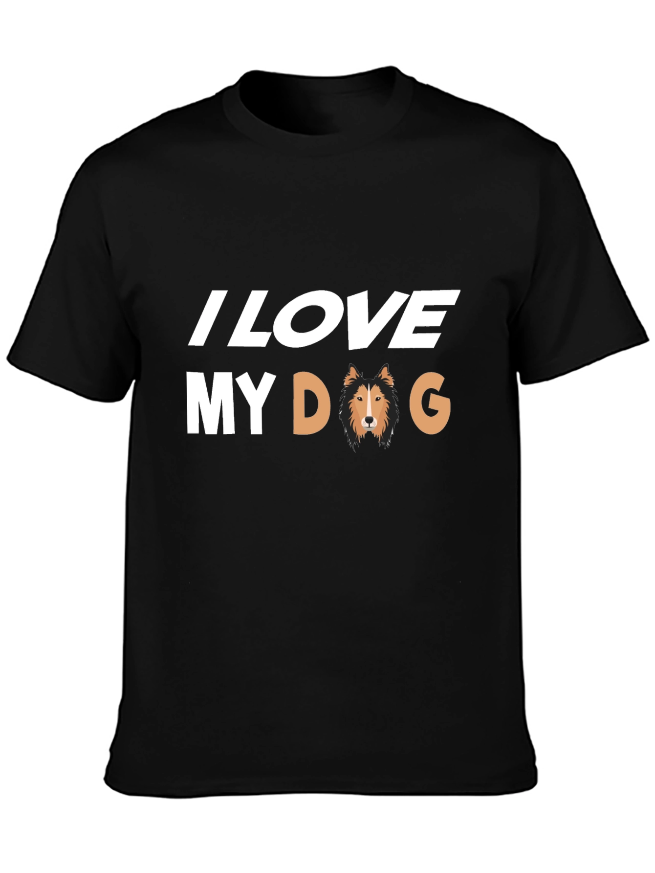 I Love My Dog Black T-Shirt
