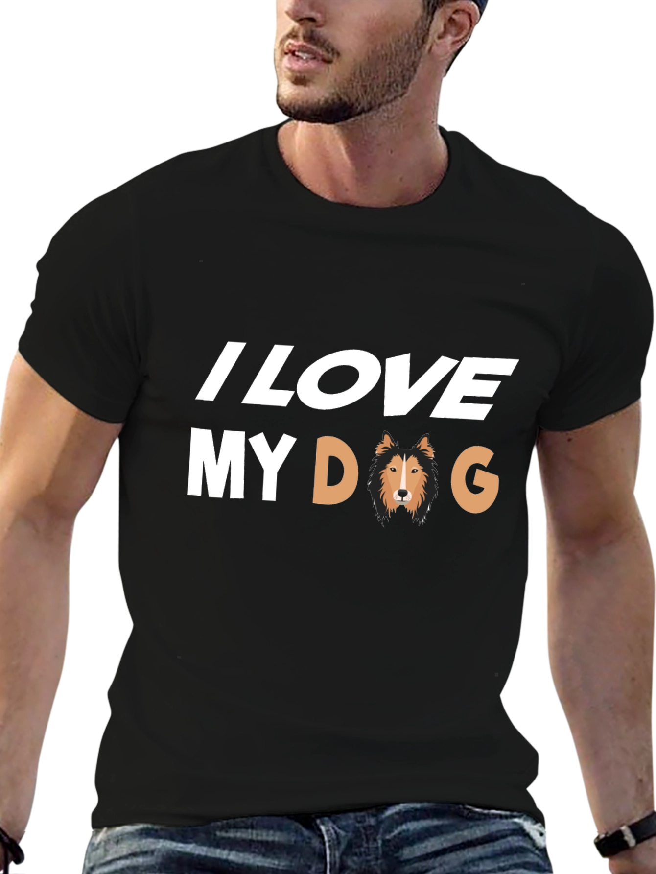 I Love My Dog Black T-Shirt