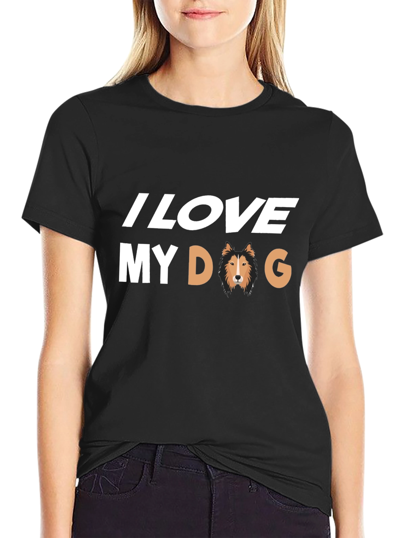 I Love My Dog Black T-Shirt