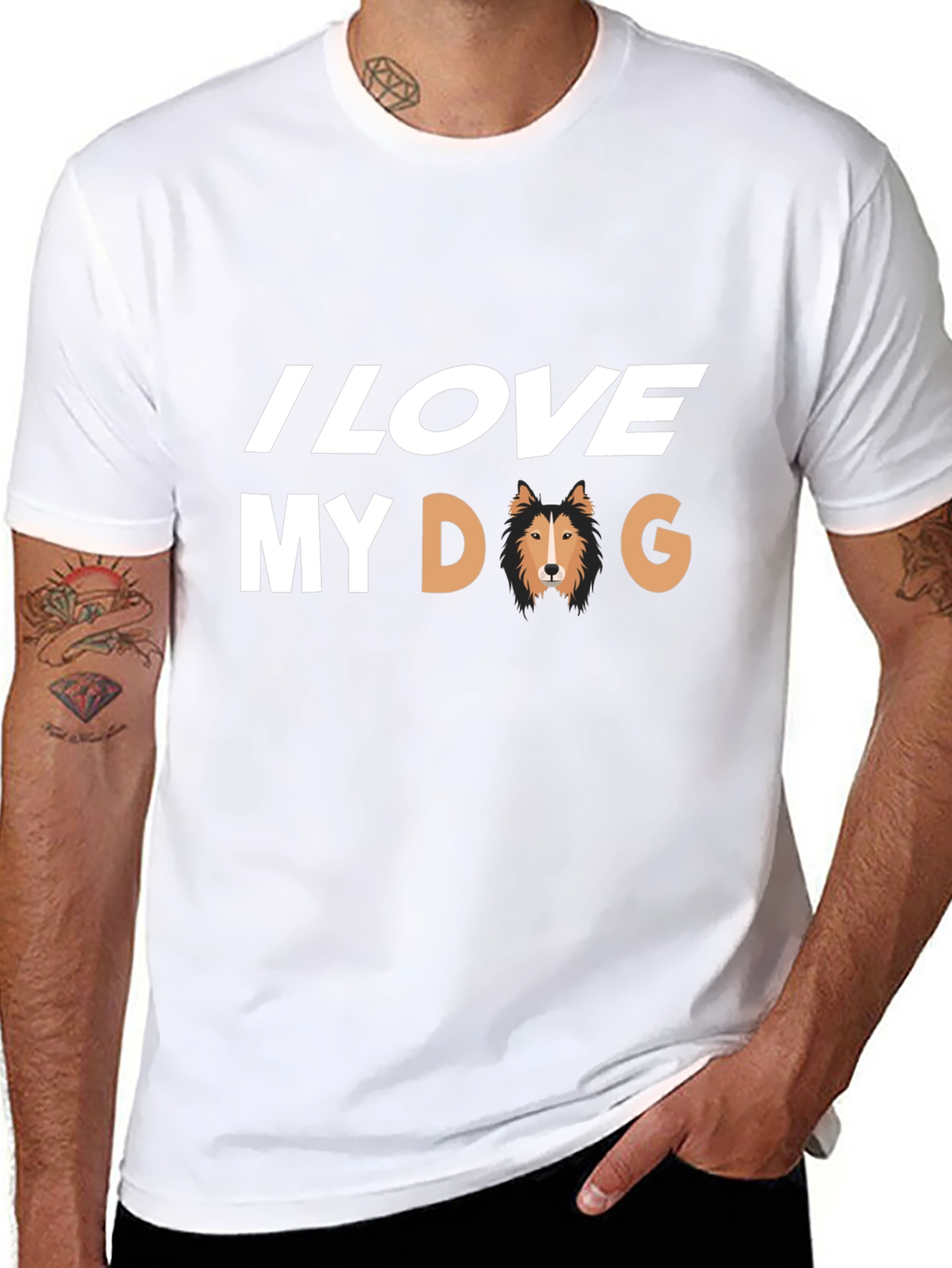 I Love My Dog Black T-Shirt