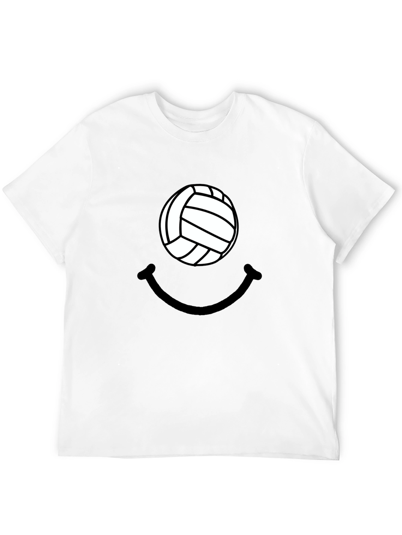 Volleyball Smiley Graphic Tee - Casual Comfort
