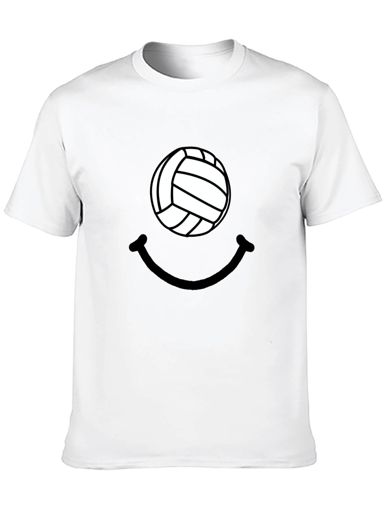 Volleyball Smiley Graphic Tee - Casual Comfort