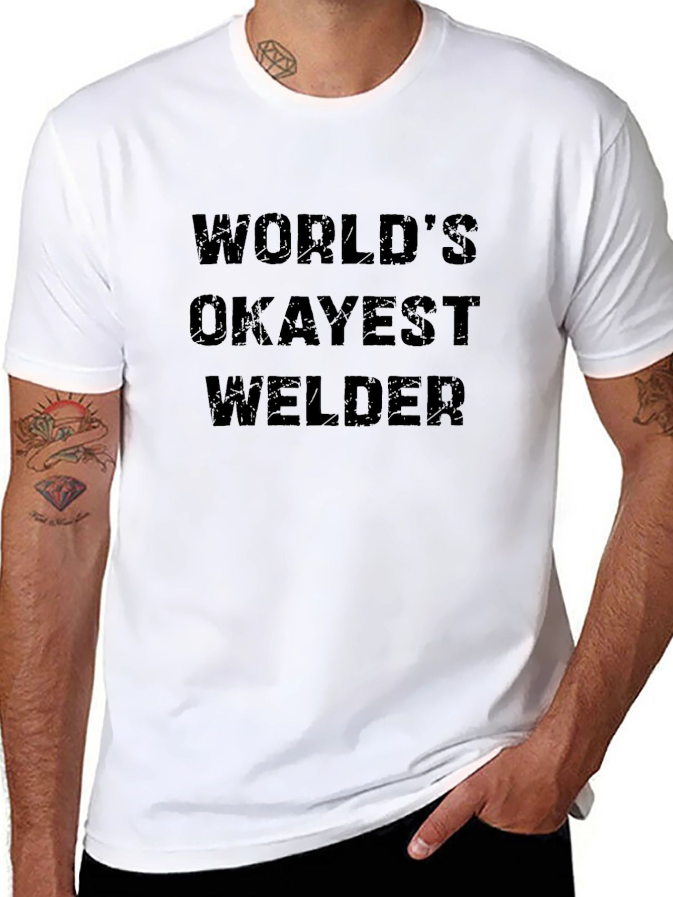 Worlds Okayest Welder Black T-Shirt