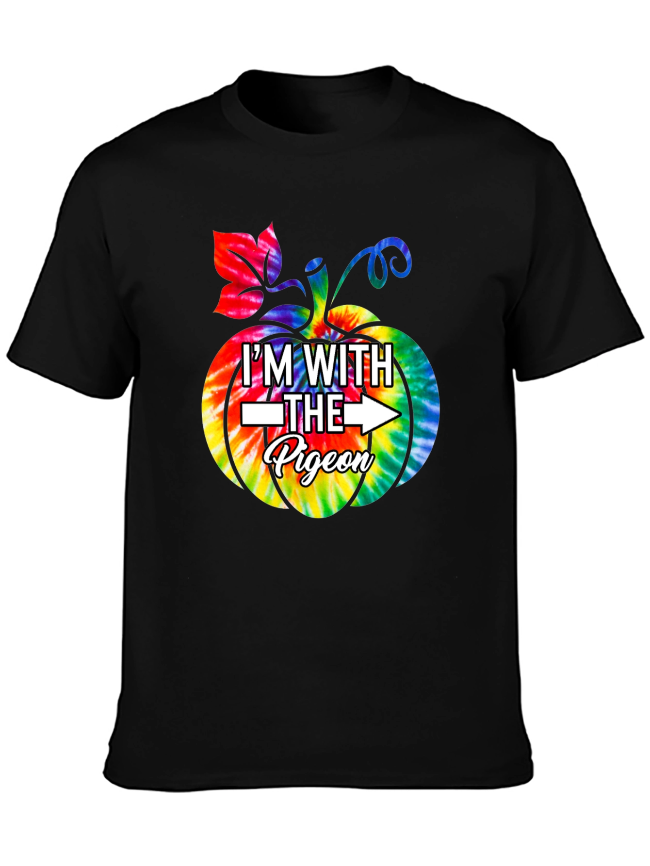 Im With The Pigeon Tie Dye Pumpkin T-Shirt