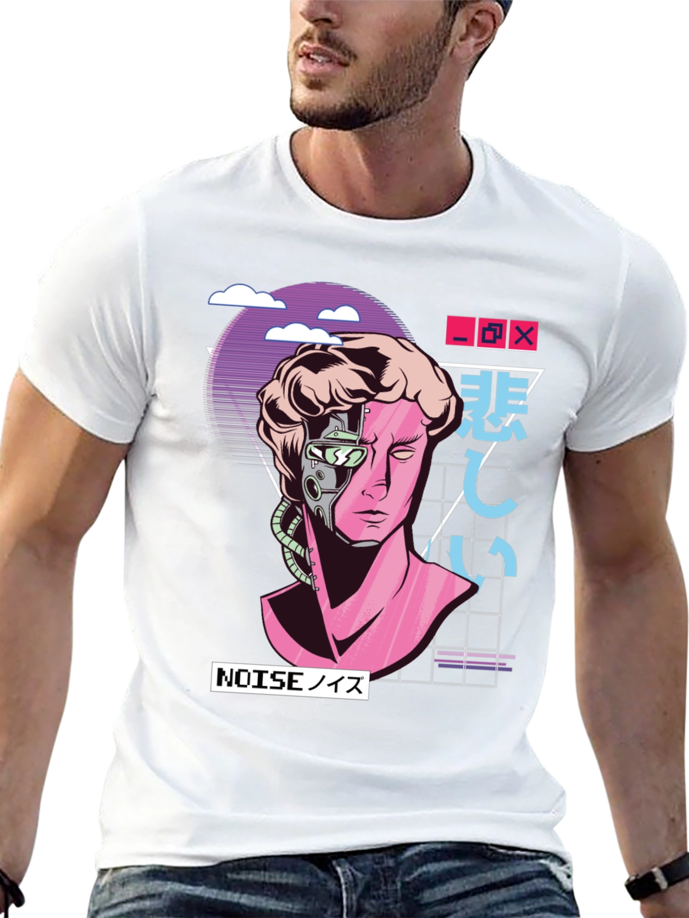 Cyberpunk David T-Shirt - Vaporwave Aesthetic
