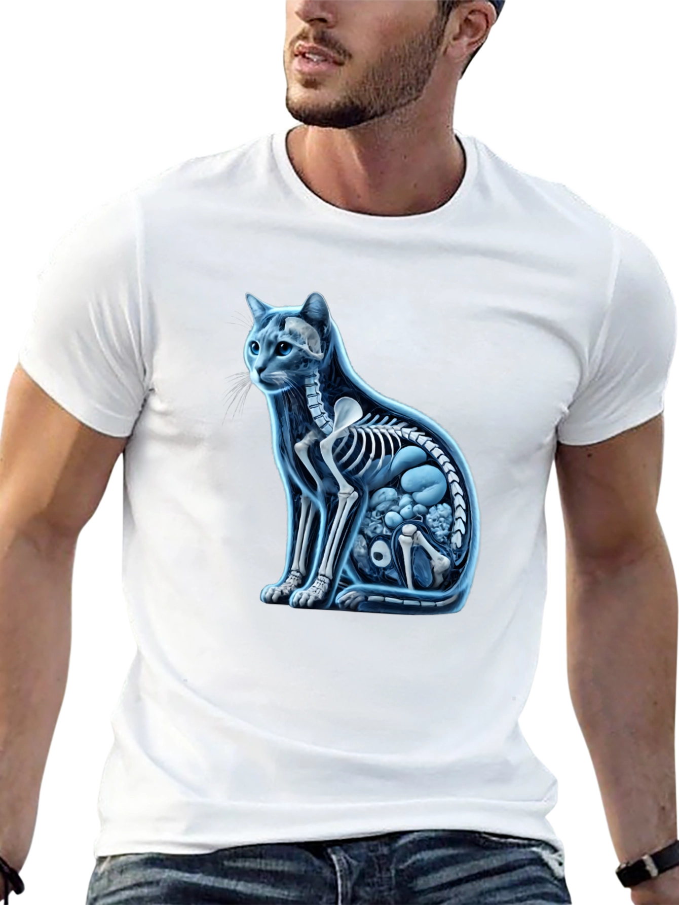 Cat Anatomy Black T-Shirt