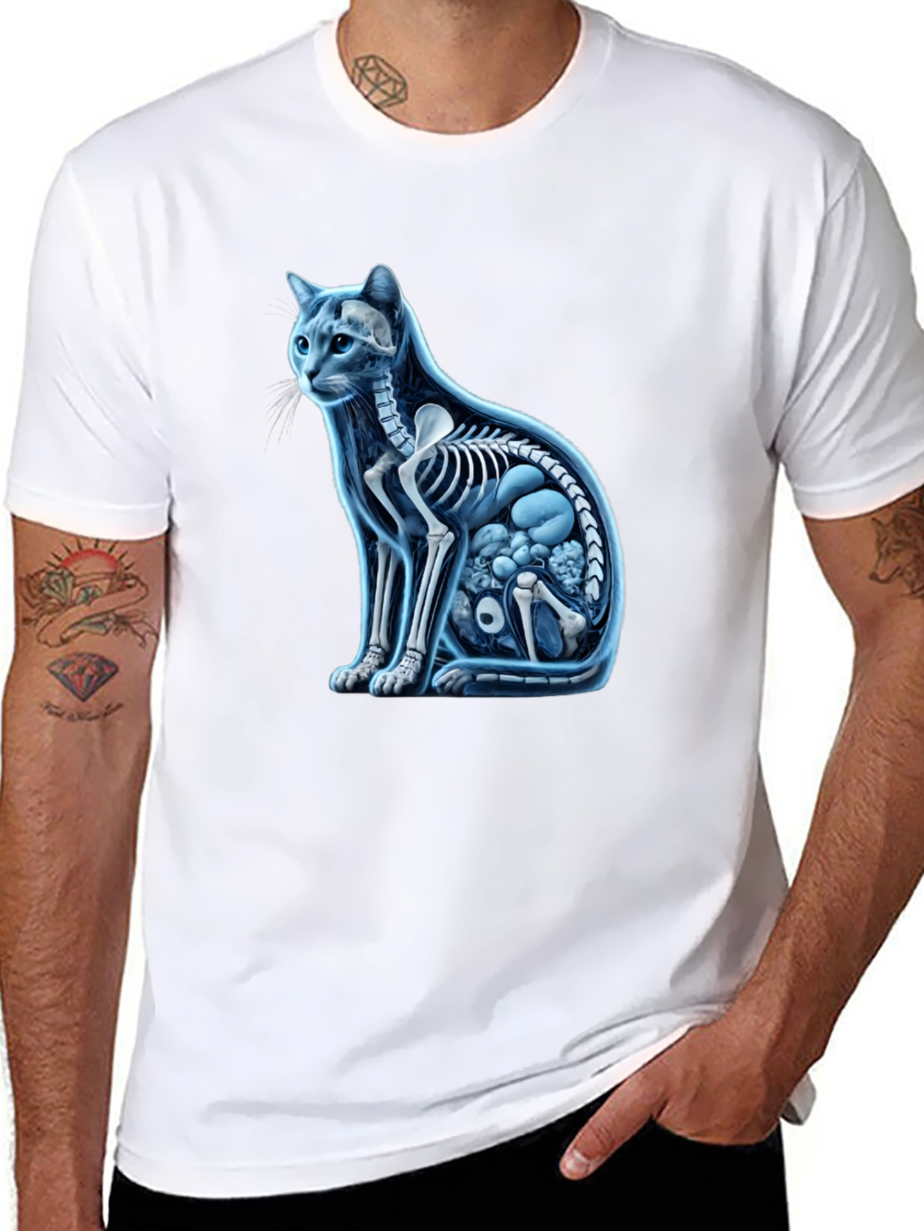 Cat Anatomy Black T-Shirt