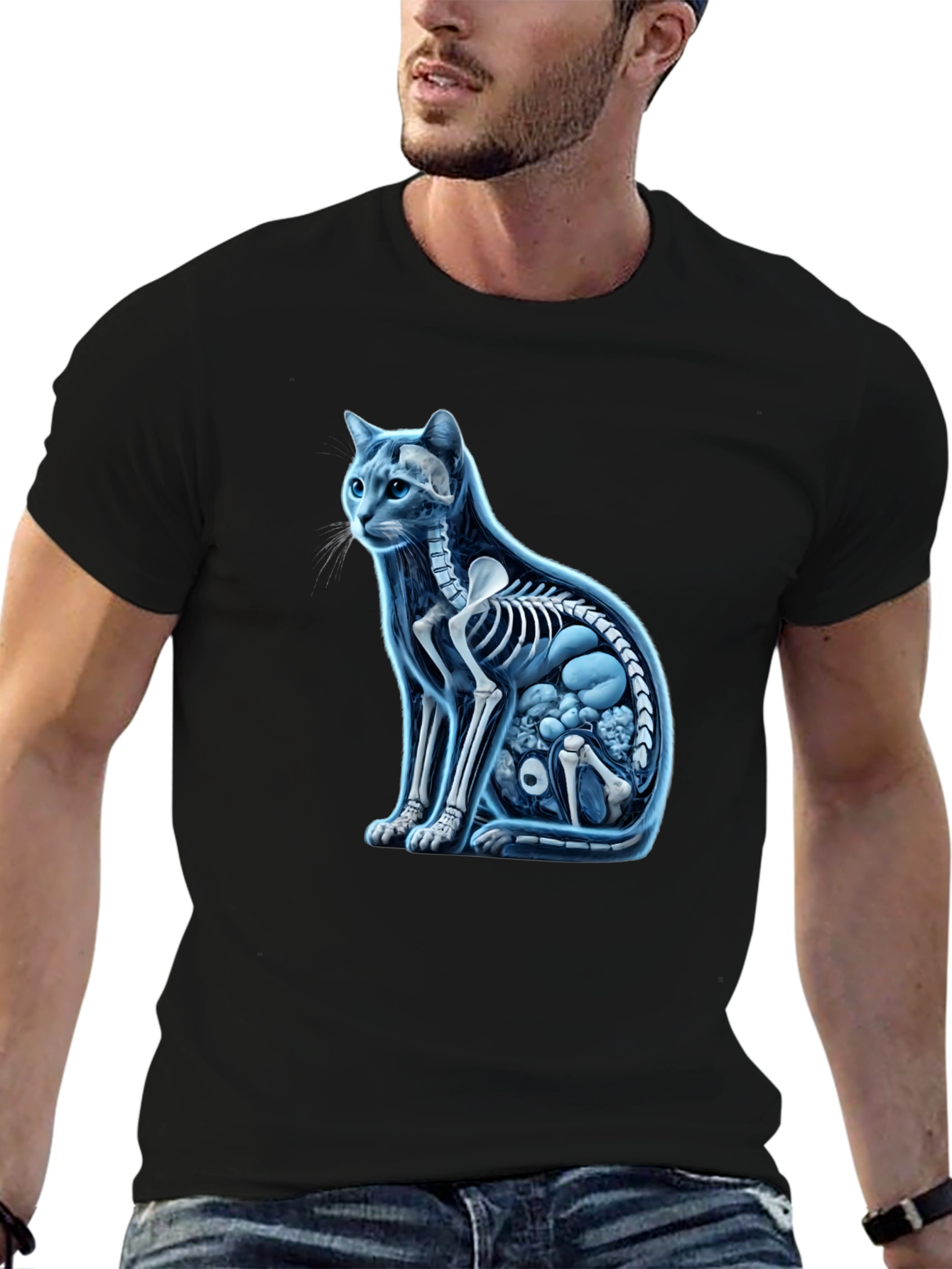 Cat Anatomy Black T-Shirt