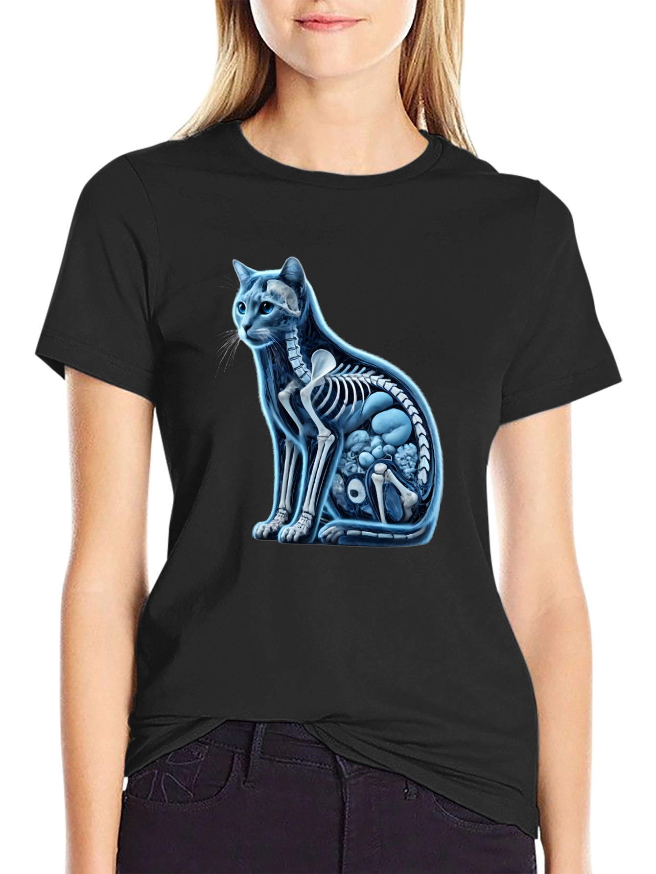 Cat Anatomy Black T-Shirt