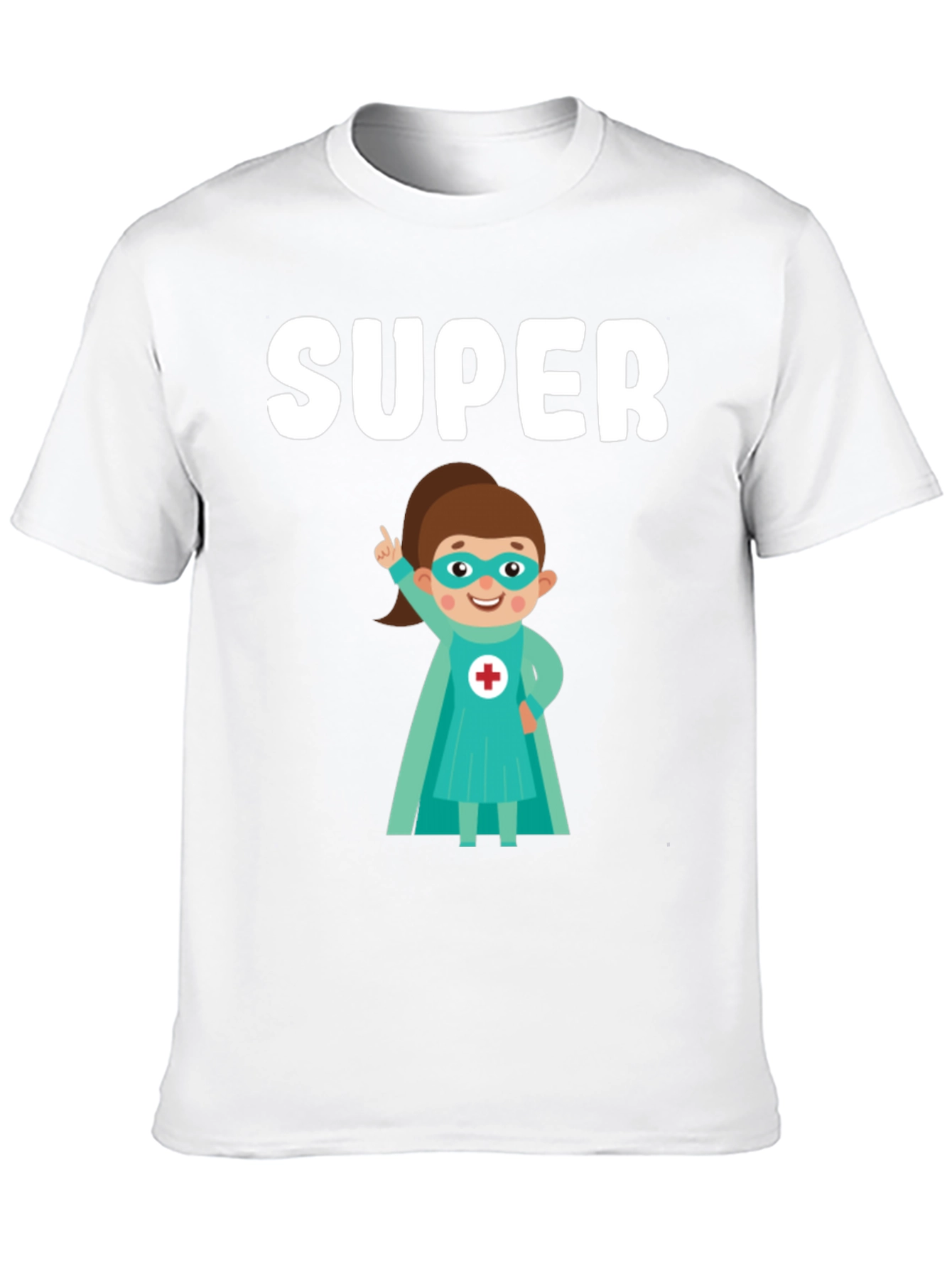 Super Nurse Cartoon T-Shirt - Black