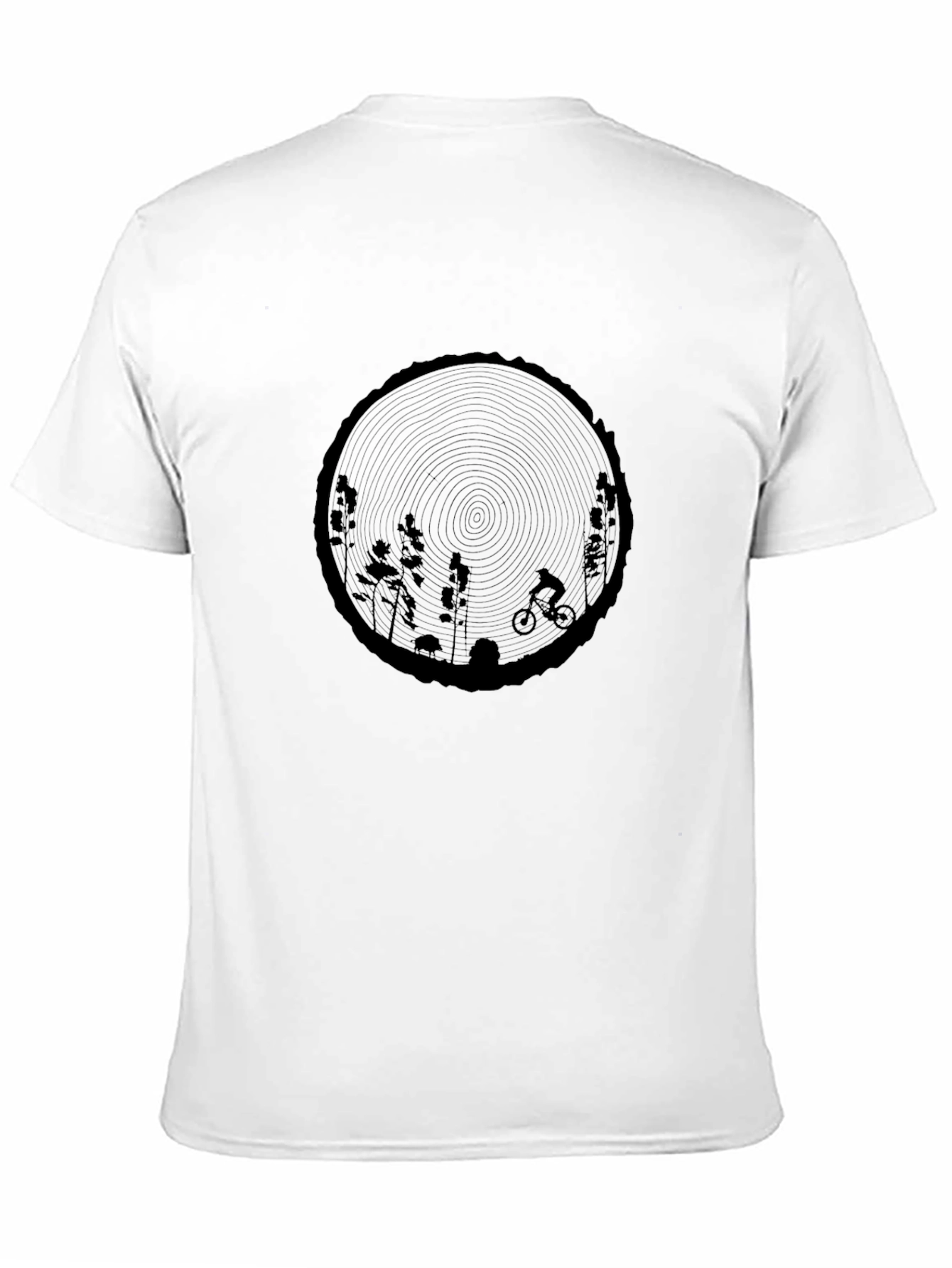 Nature Biker Graphic Tee - Black Cotton T-Shirt