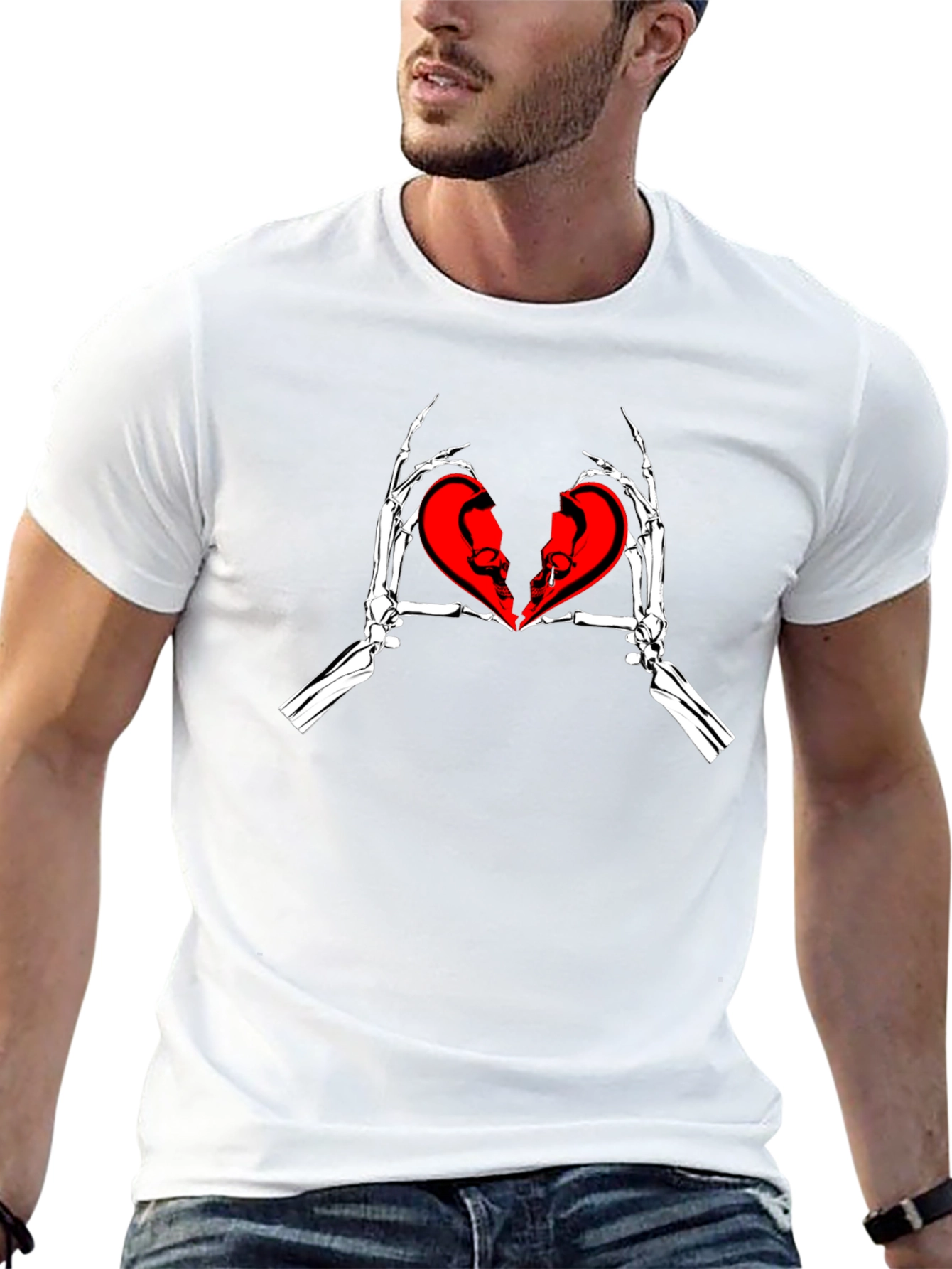 Skeleton Hands Broken Heart T-Shirt