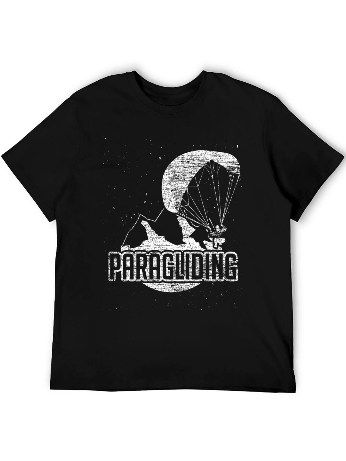 Paragliding Graphic Tee - Black Cotton Blend
