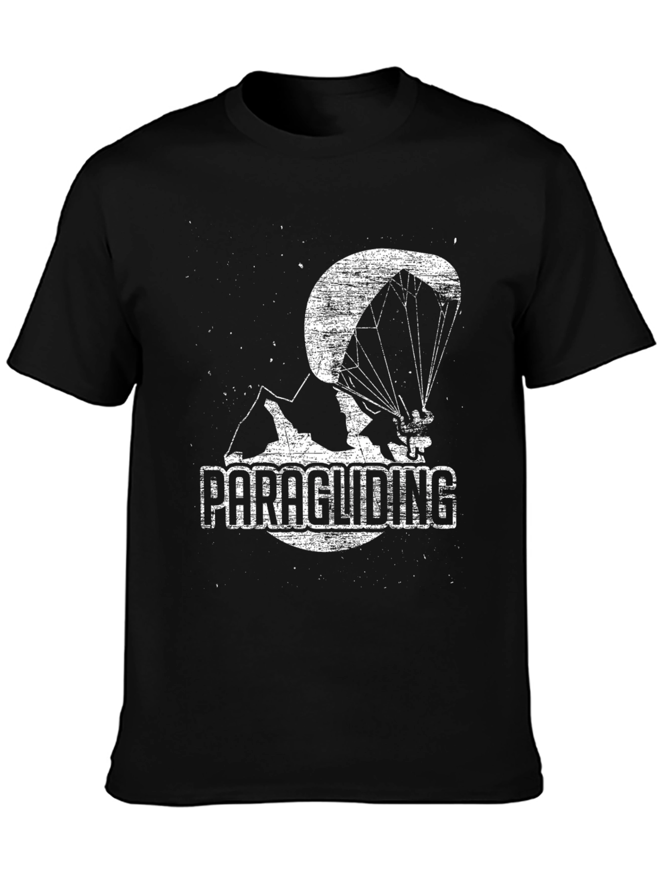 Paragliding Graphic Tee - Black Cotton Blend
