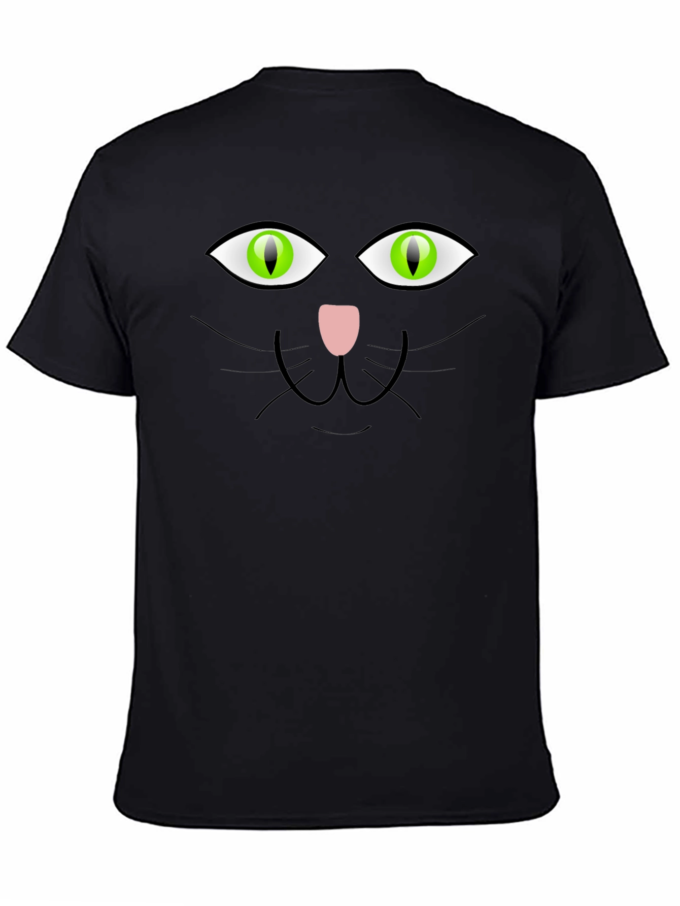Black Cat Face Graphic T-Shirt