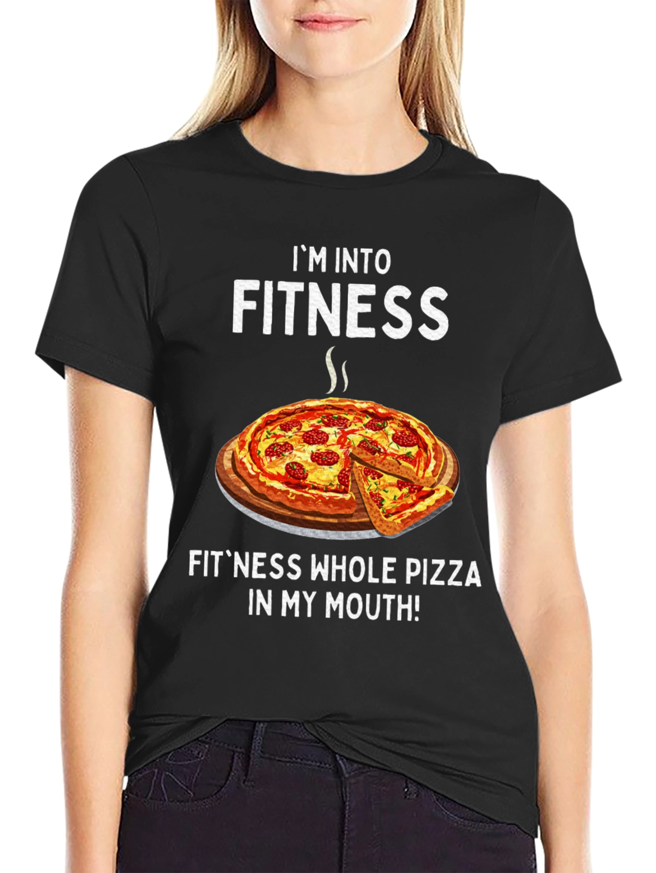 Im Into Fitness Pizza T-Shirt Funny Foodie Tee