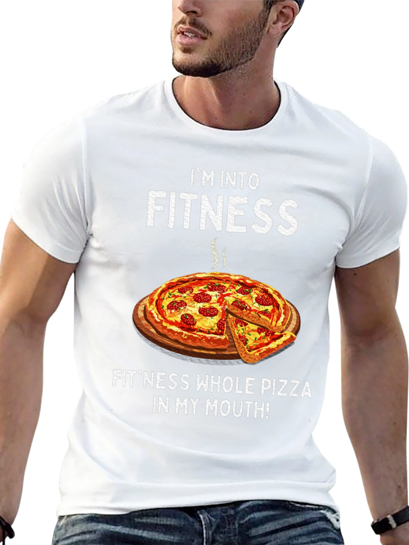 Im Into Fitness Pizza T-Shirt Funny Foodie Tee