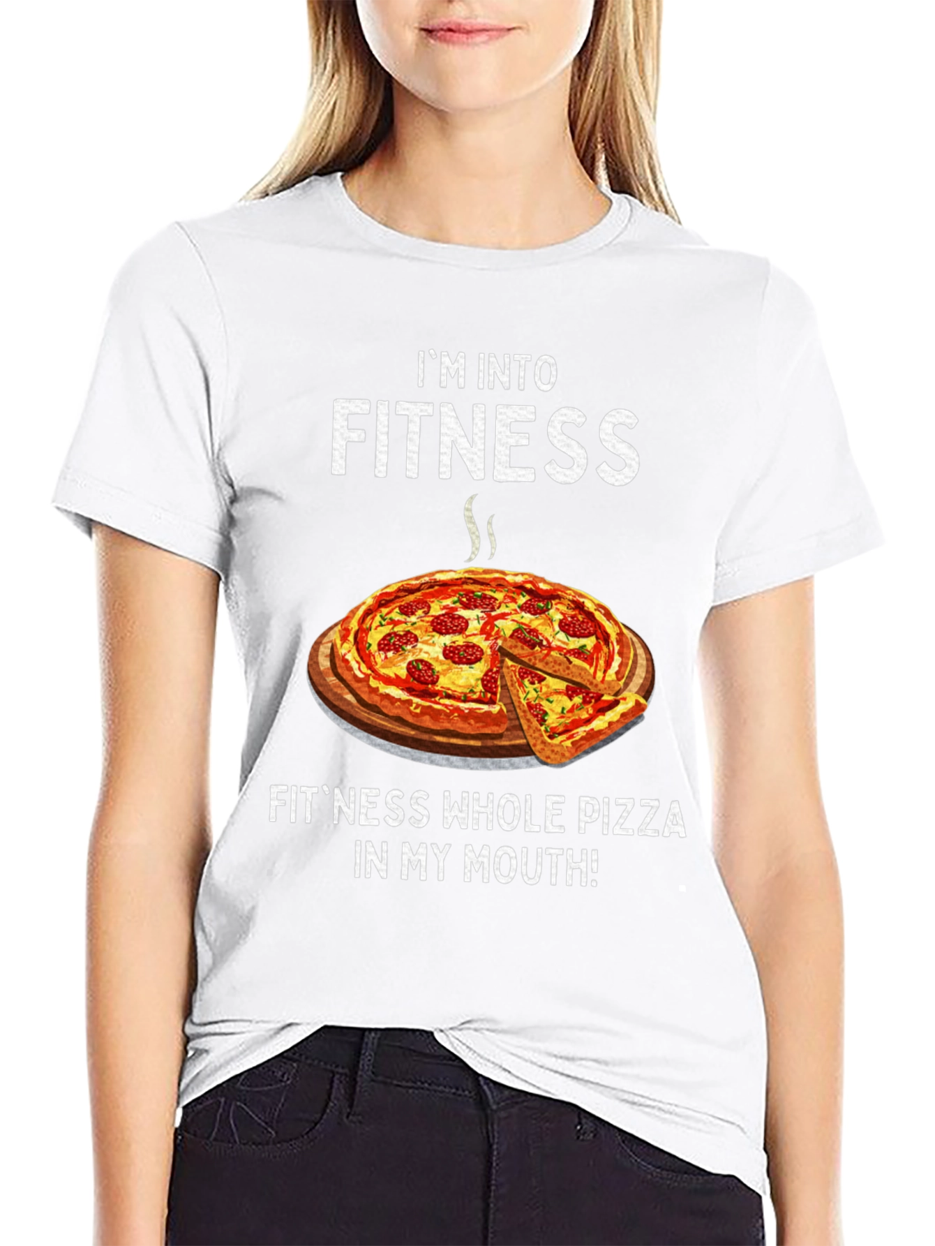Im Into Fitness Pizza T-Shirt Funny Foodie Tee