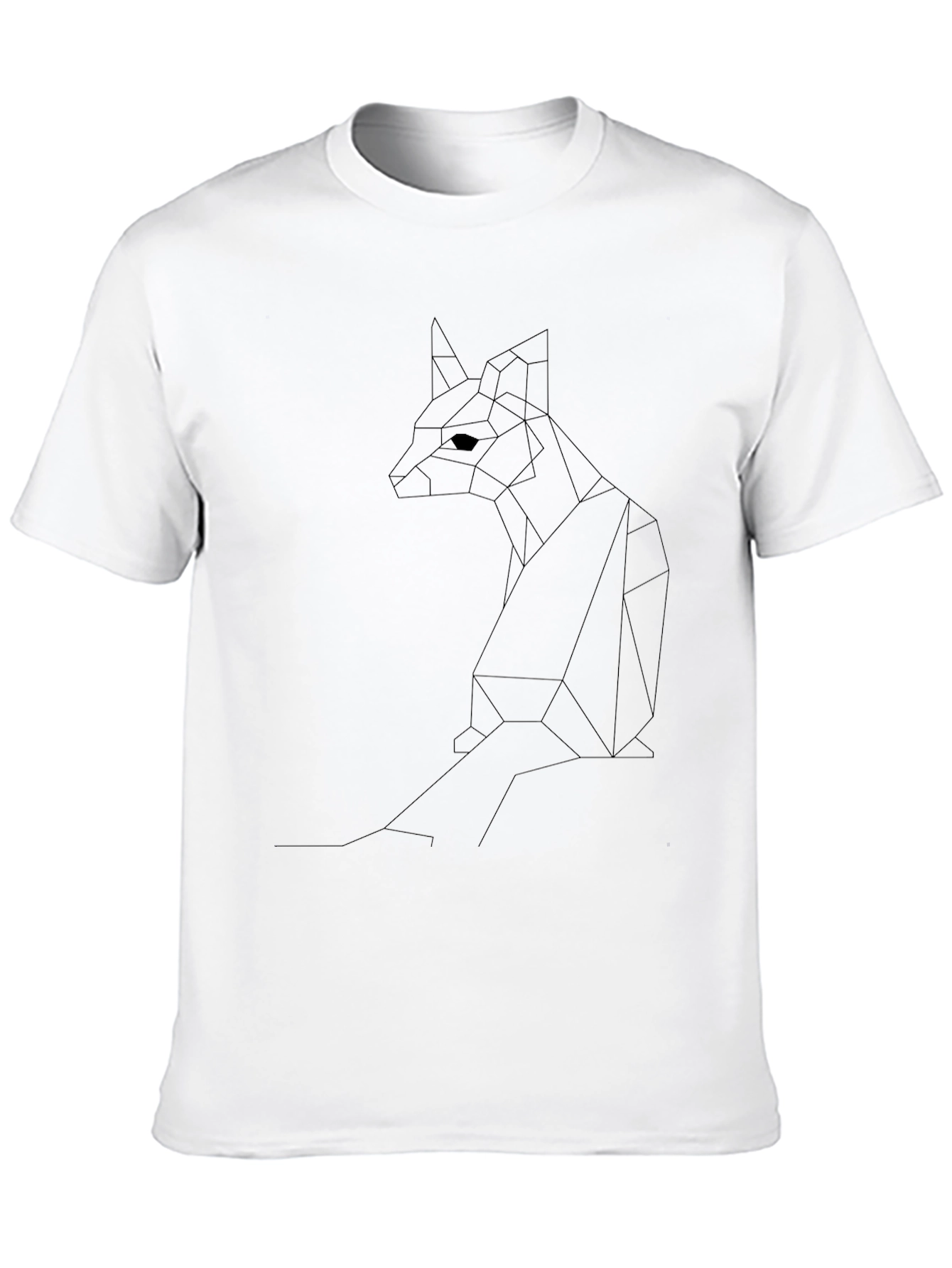Geometric Fox Graphic Tee - Modern Black T-Shirt