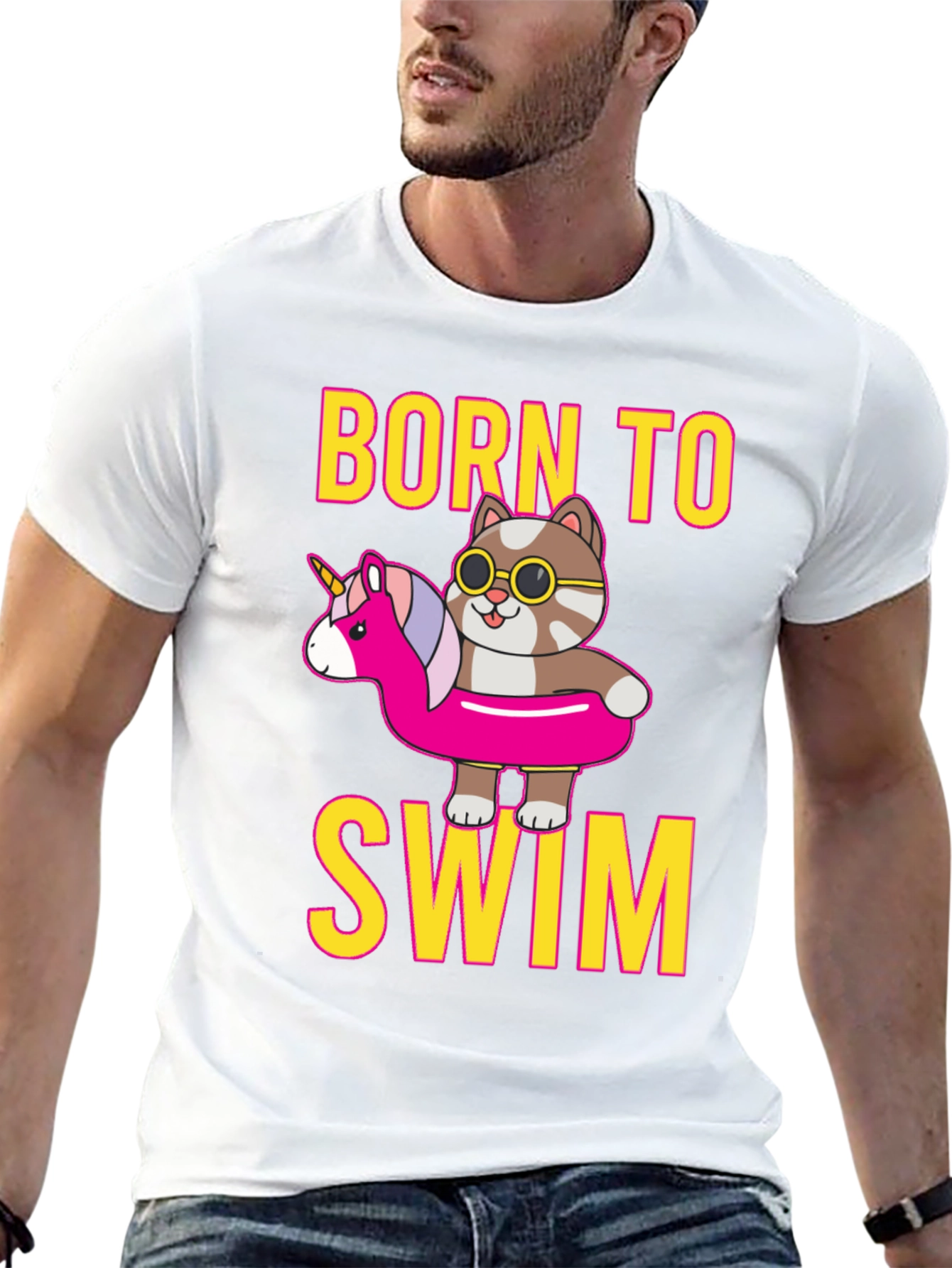 Born To Swim Cat T-Shirt