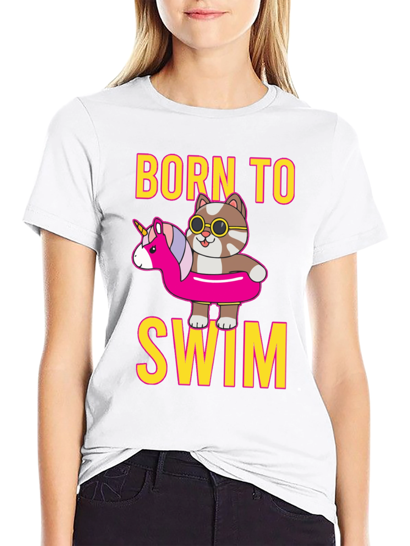 Born To Swim Cat T-Shirt