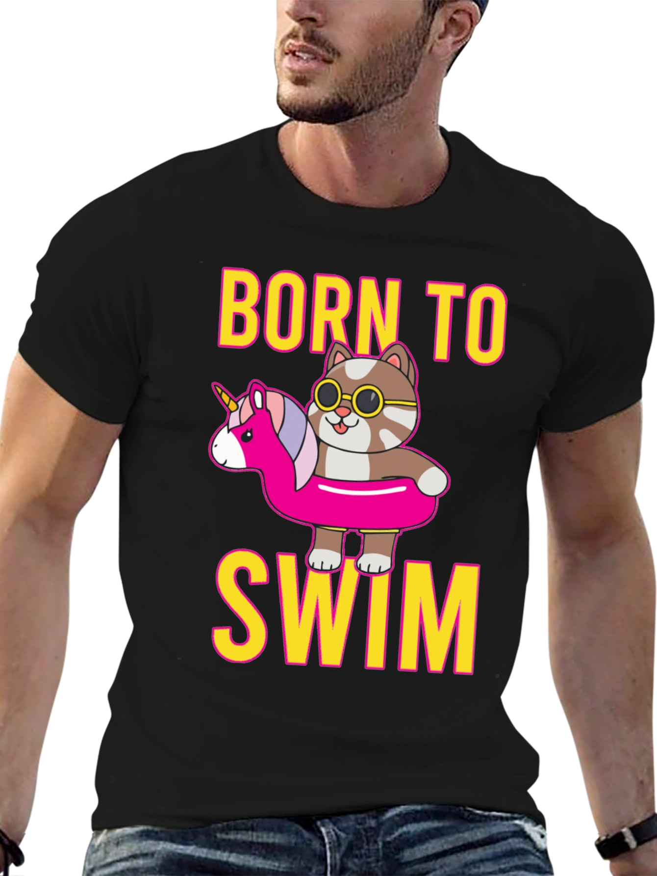 Born To Swim Cat T-Shirt