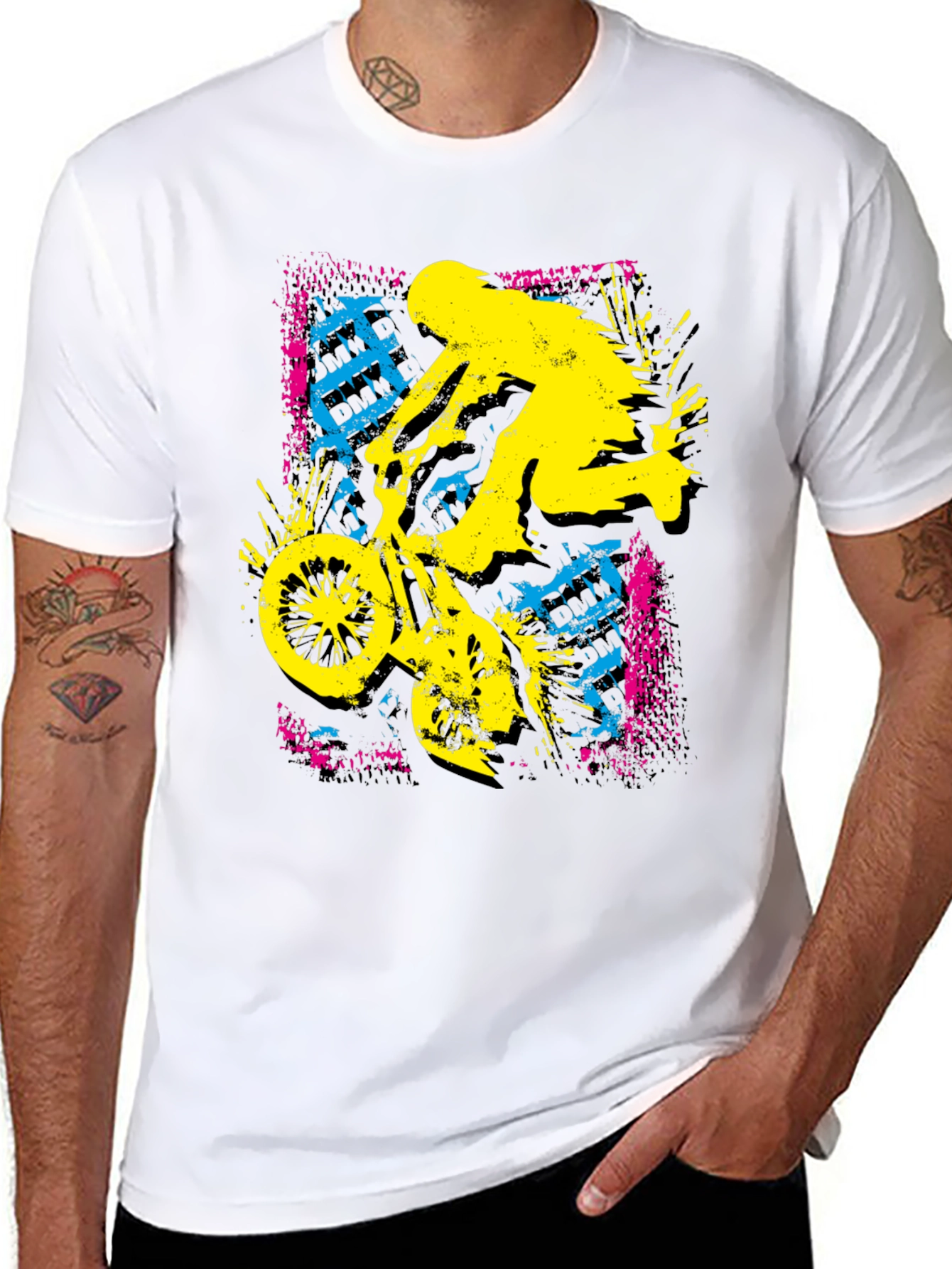 BMX Rider Graphic Print Black Tee