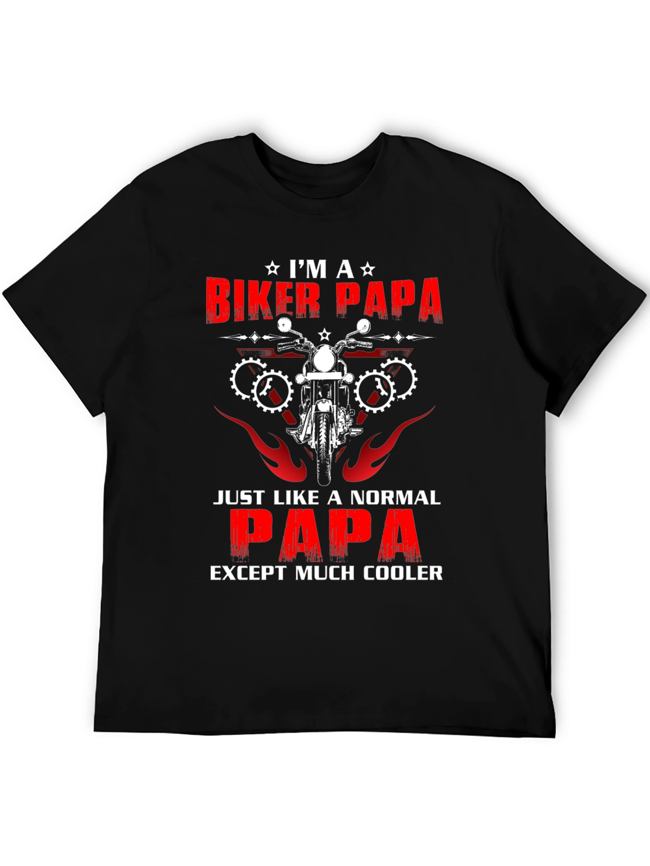 Biker Papa T-Shirt - Cool Dad Tee