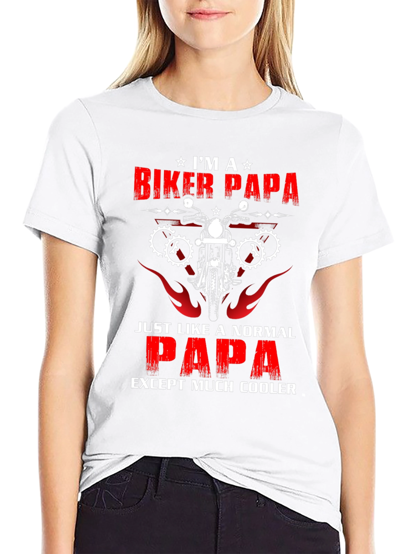 Biker Papa T-Shirt - Cool Dad Tee