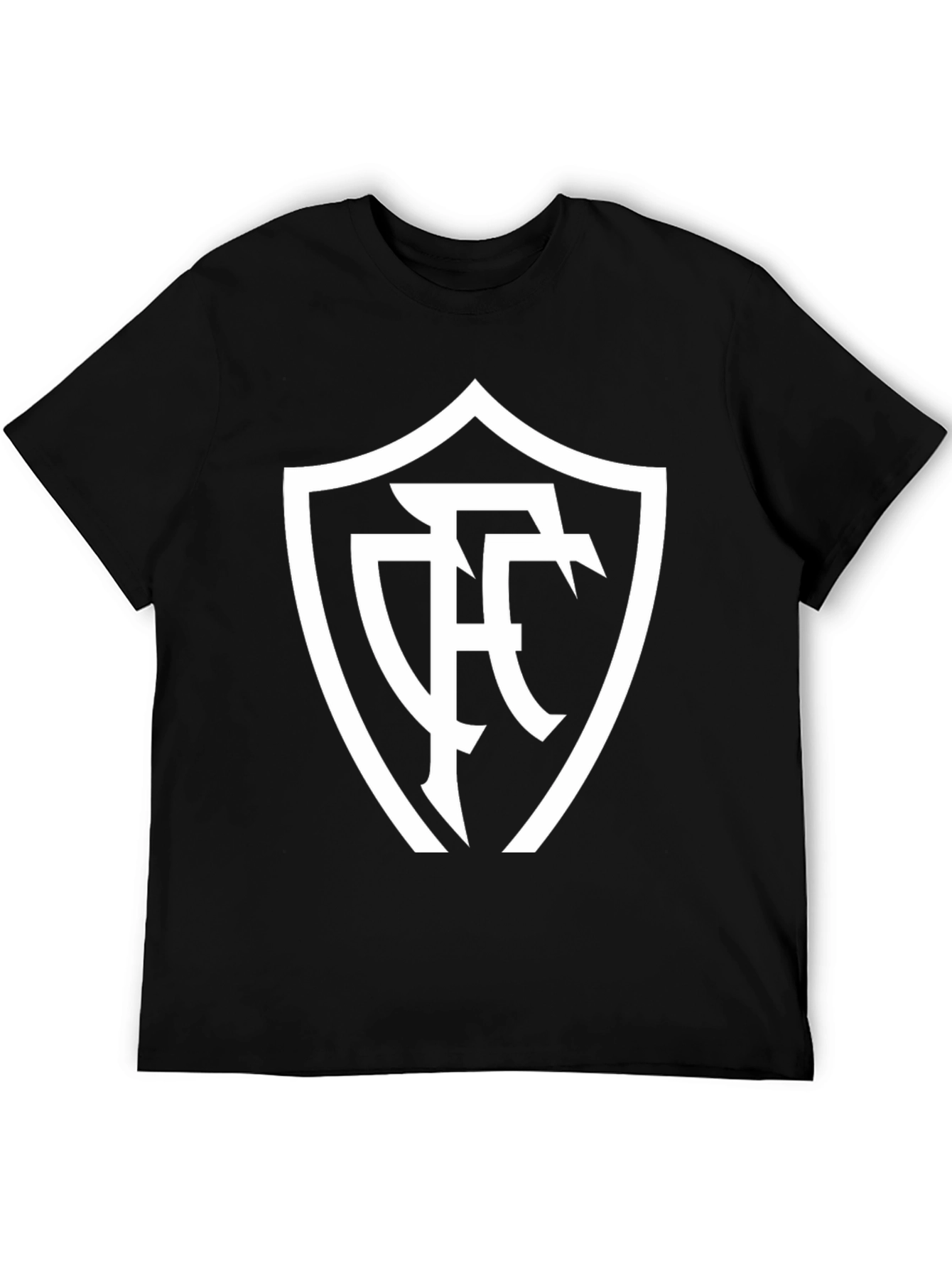 Stylish Black T-Shirt with White Emblem