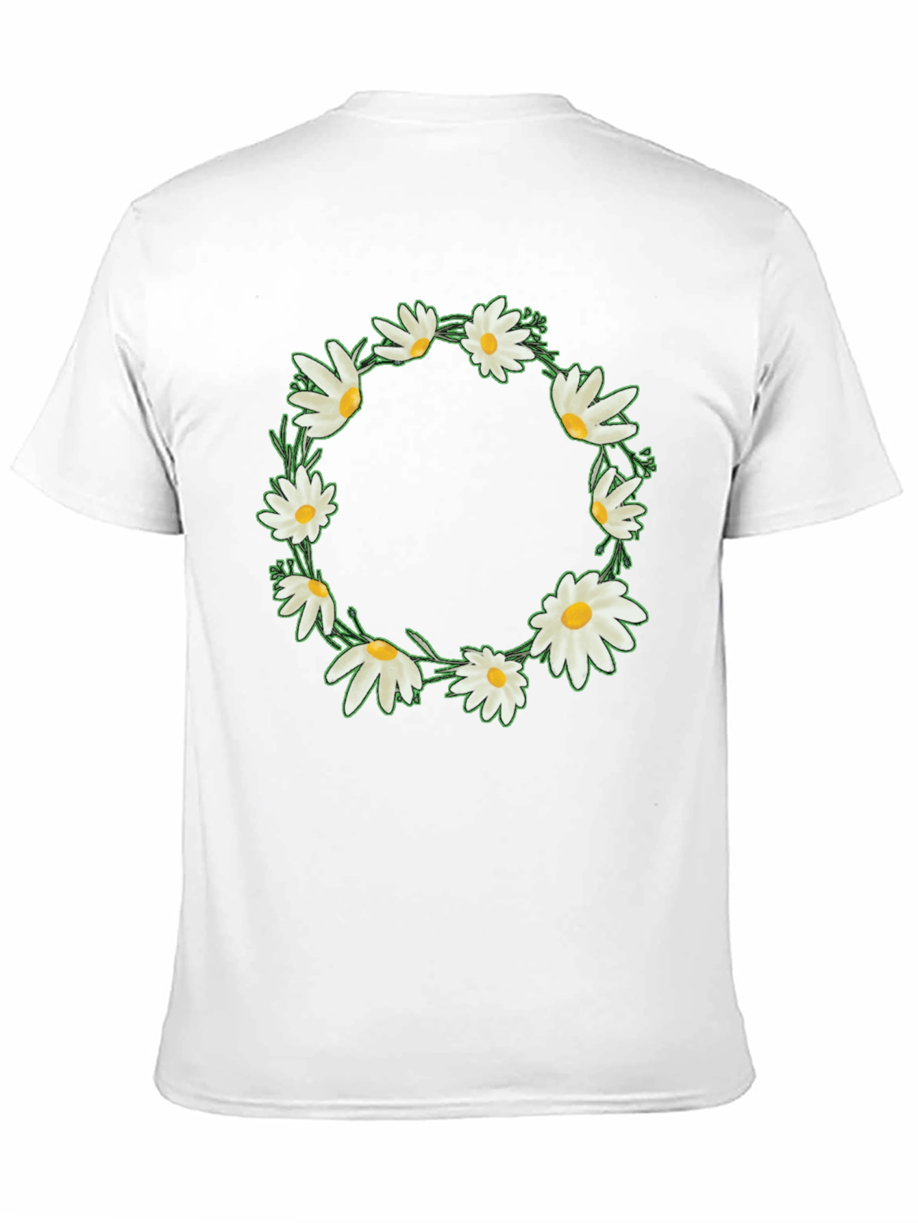 Daisy Wreath Graphic Tee - Black Unisex T-Shirt