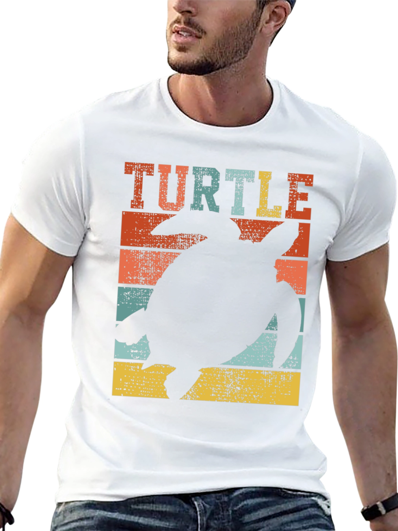 Retro Turtle Silhouette Graphic T-Shirt