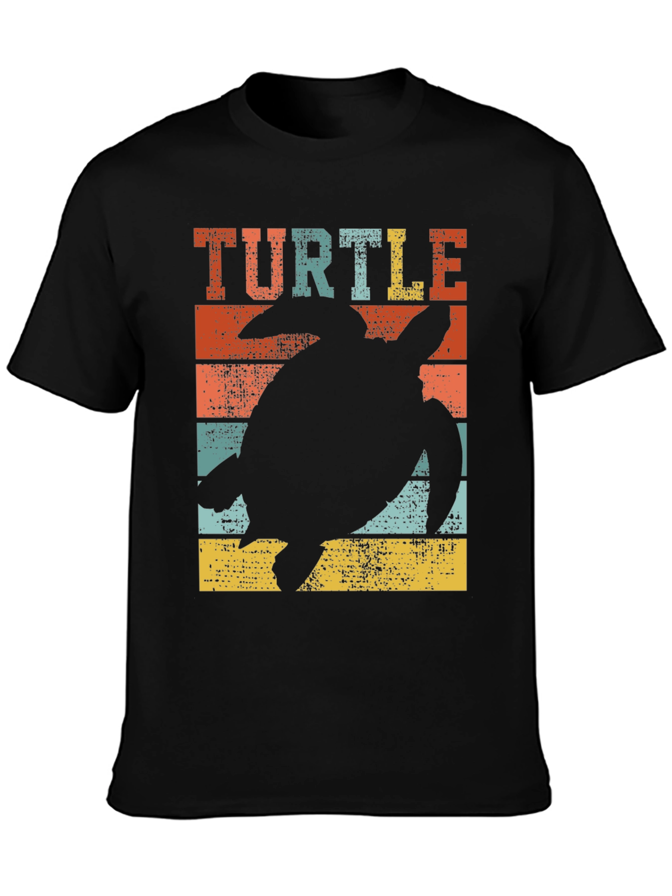 Retro Turtle Silhouette Graphic T-Shirt