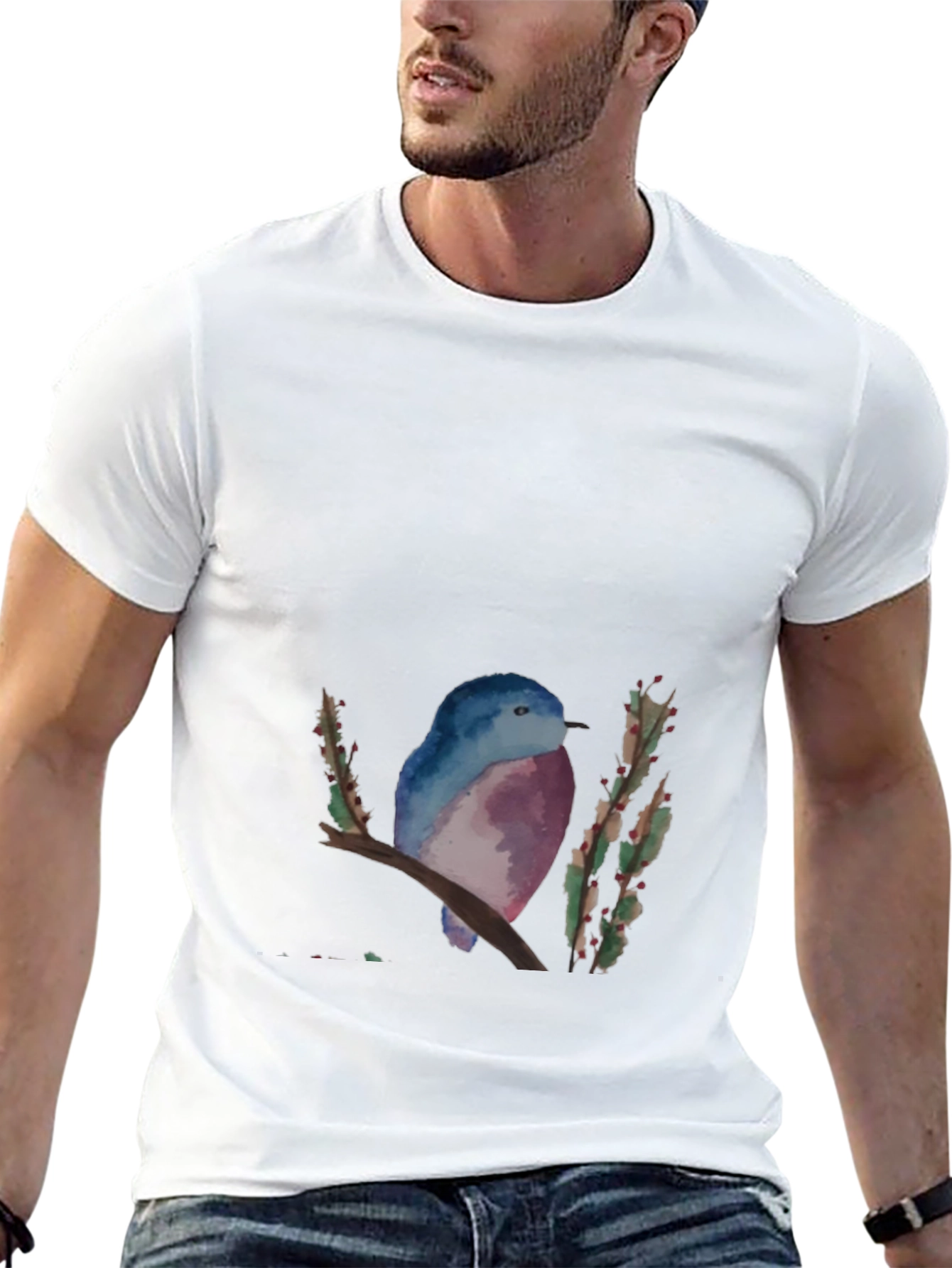 Blue Bird Graphic Tee - Nature Inspired Design