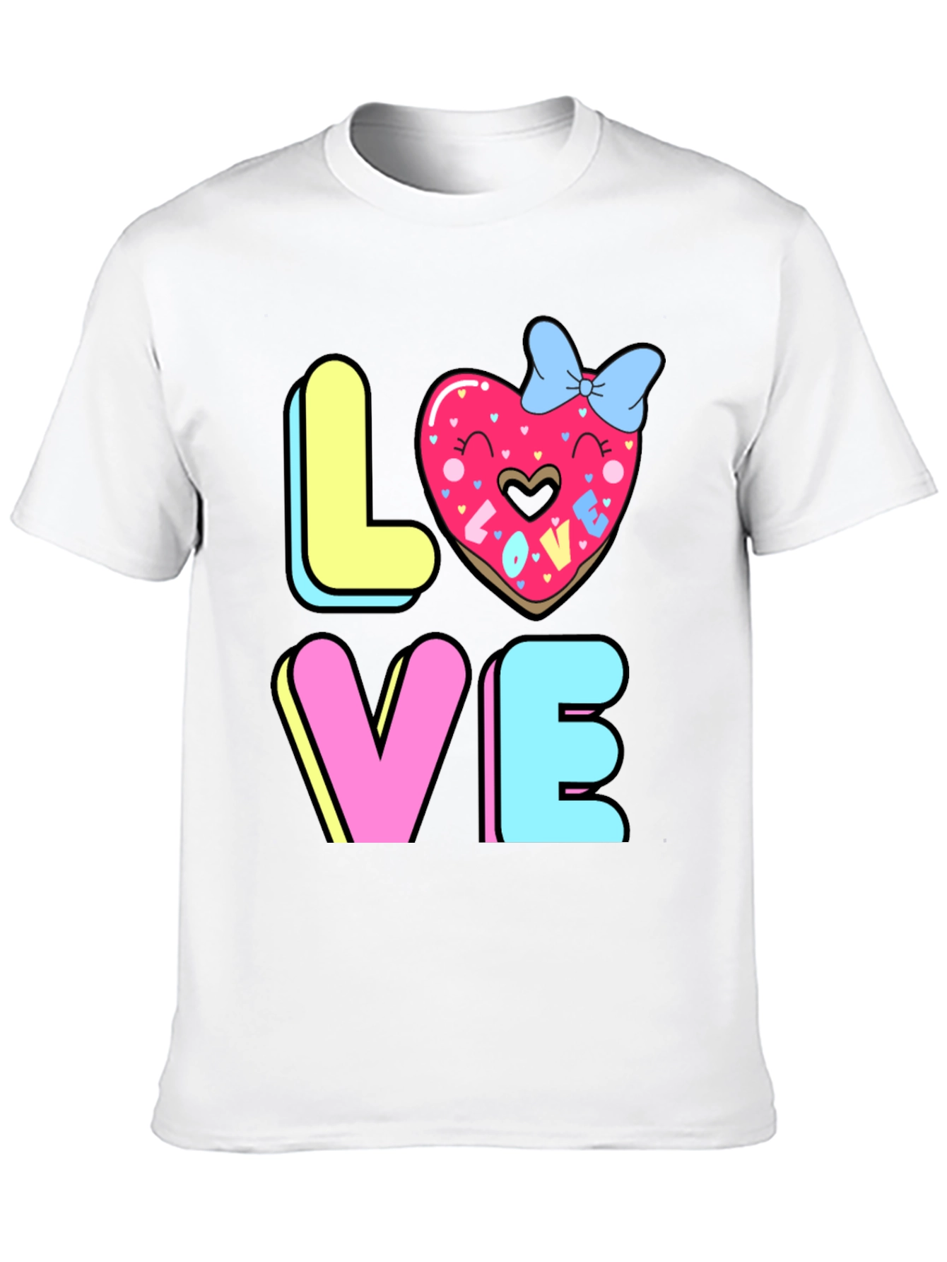 Love Donut Graphic T-Shirt - Valentines Day