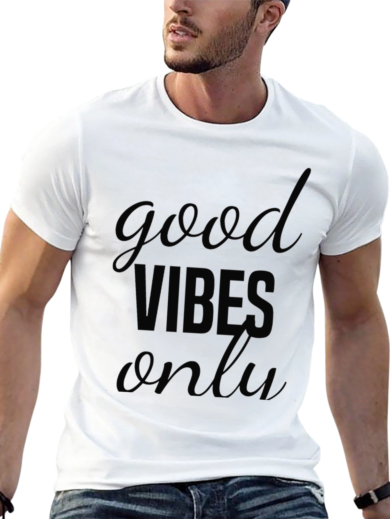 Good Vibes Only Graphic T-Shirt - Casual Black Tee