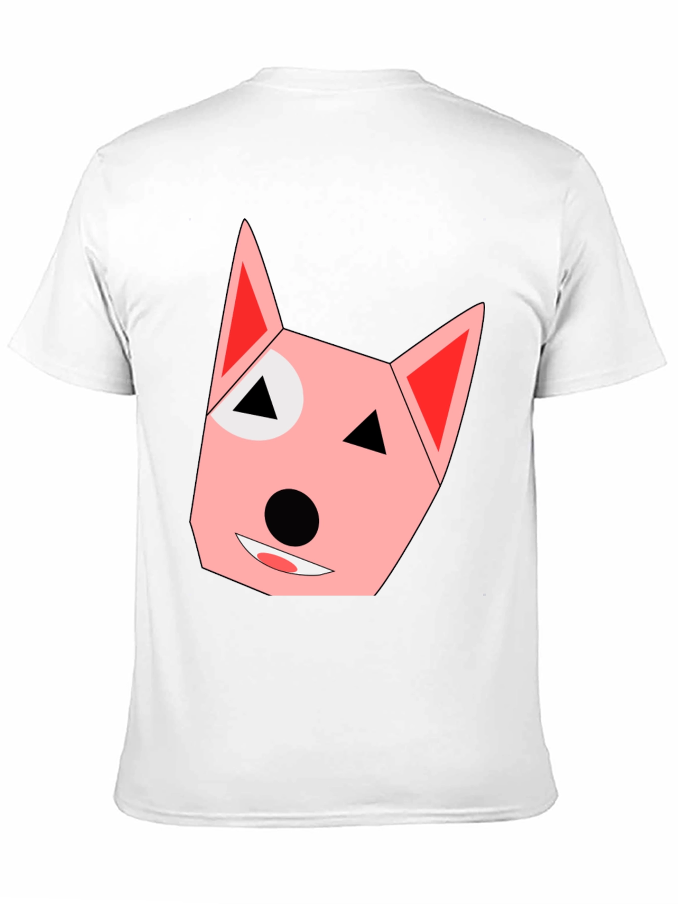 Geometric Dog Face Black T-Shirt